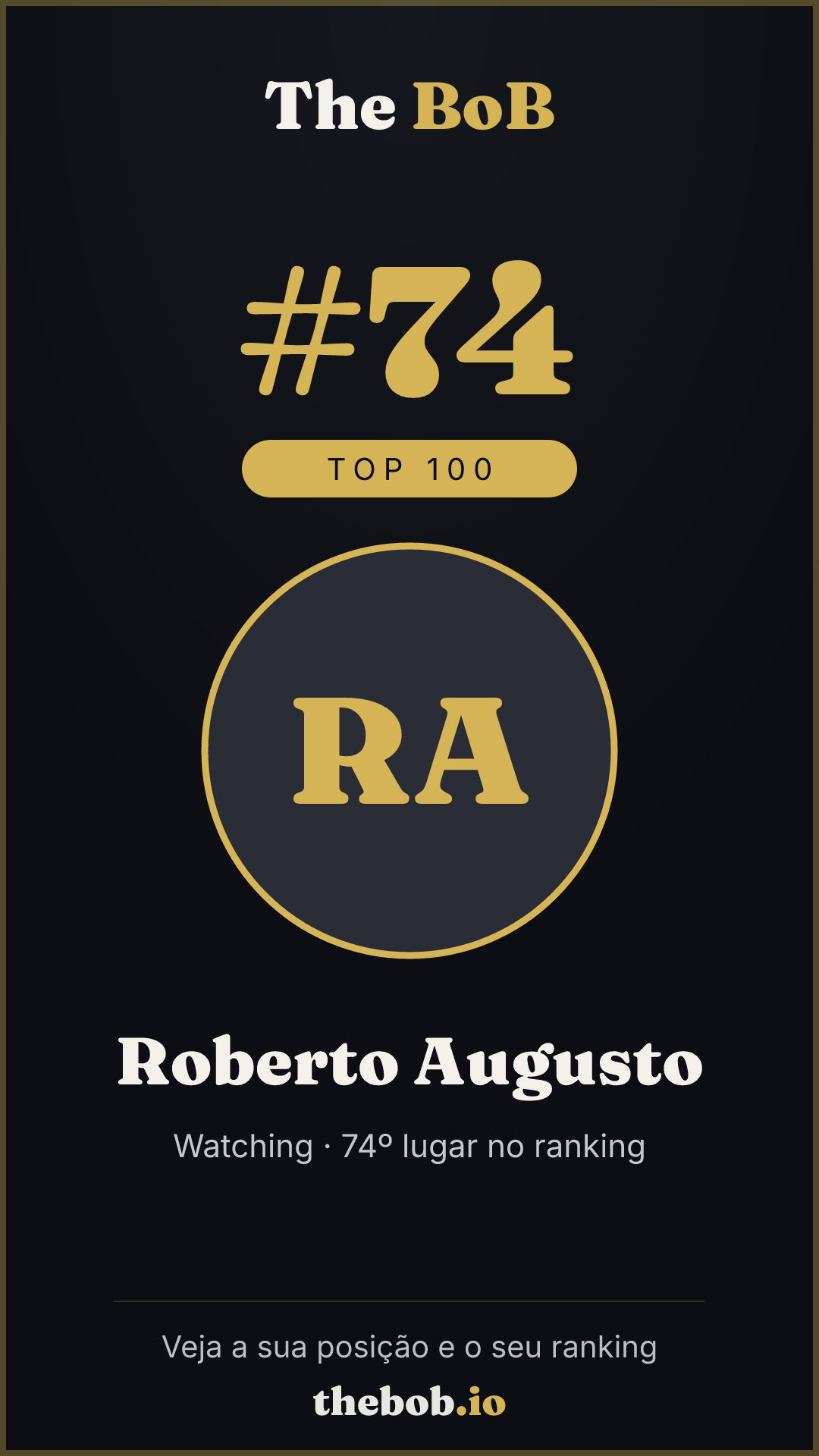Selo The BoB · Roberto Augusto