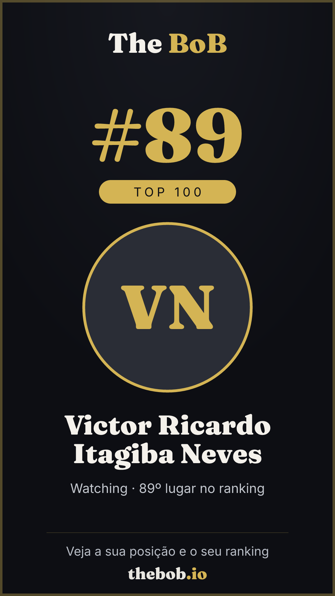 Selo The BoB · Victor Ricardo Itagiba Neves