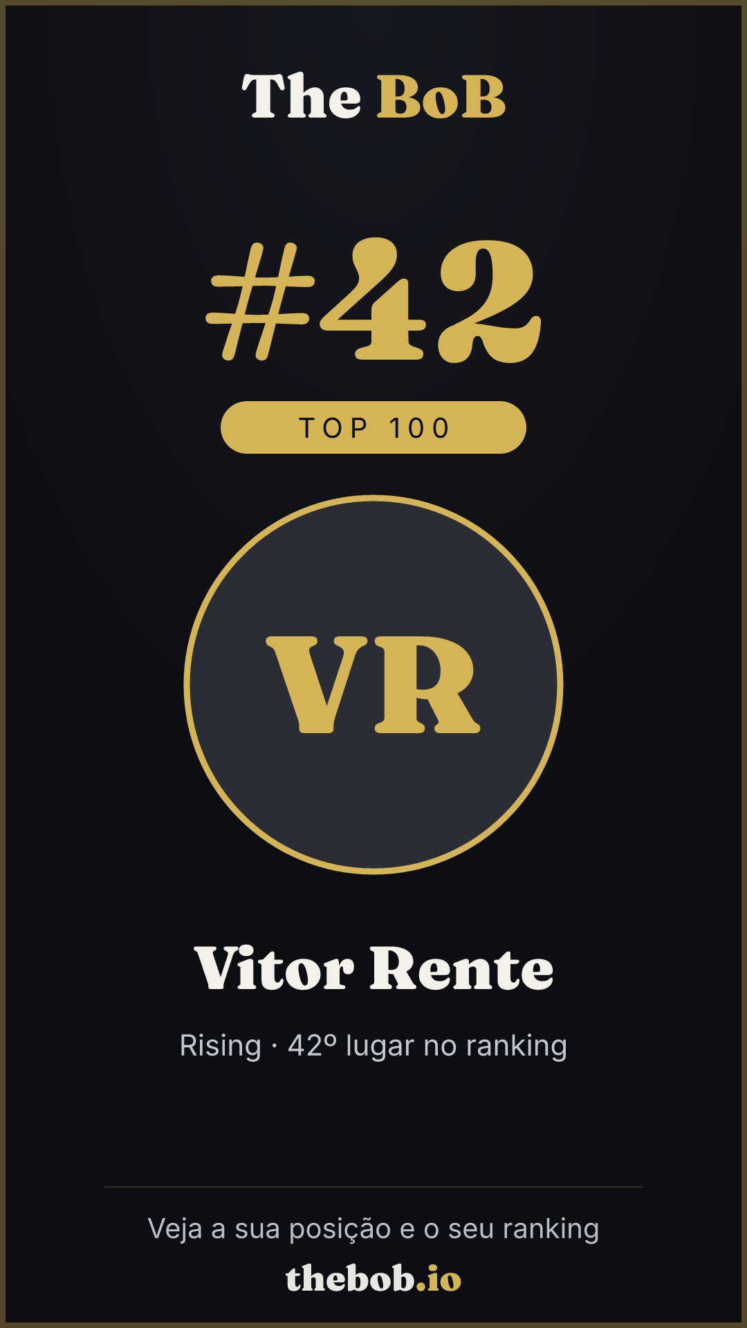 Selo The BoB · Vitor Rente
