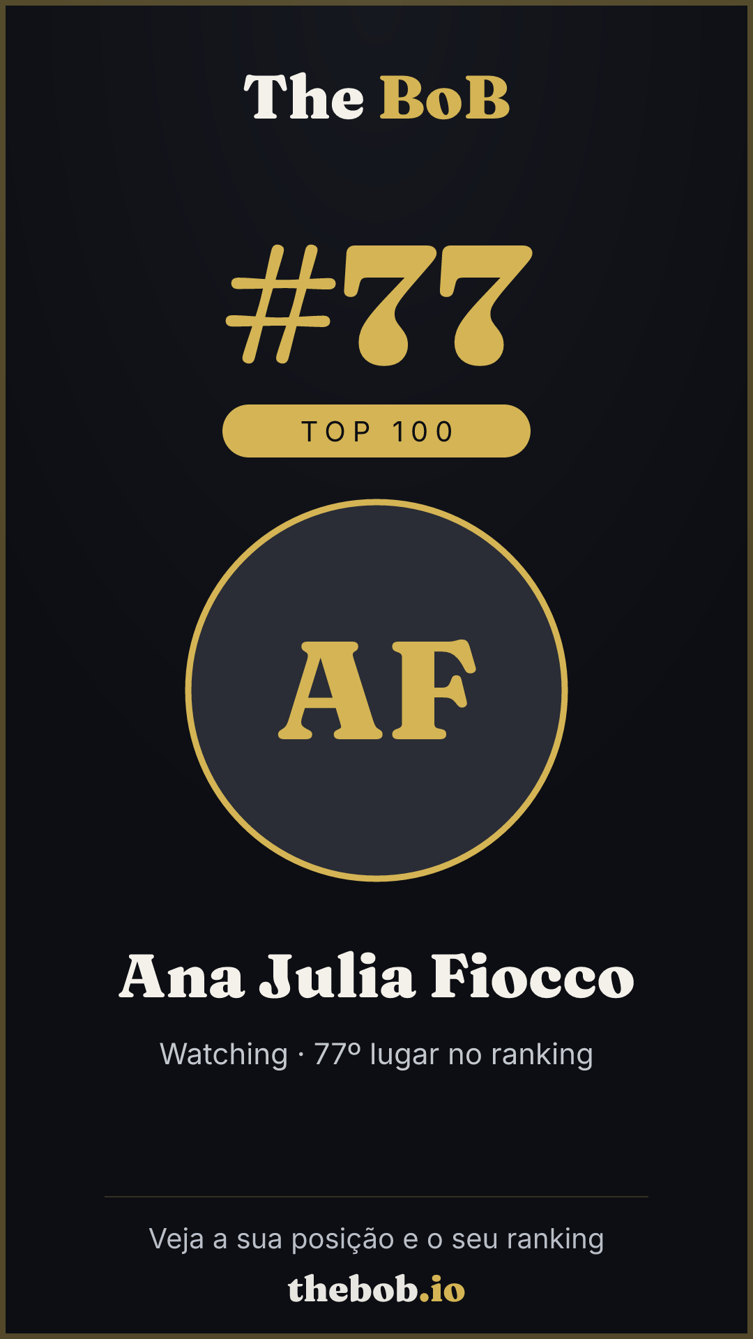 Selo The BoB · Ana Julia Fiocco