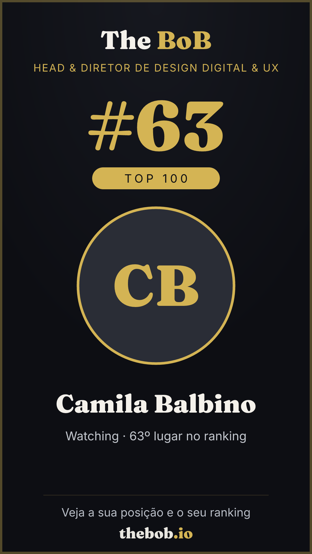 Selo The BoB · Camila Balbino
