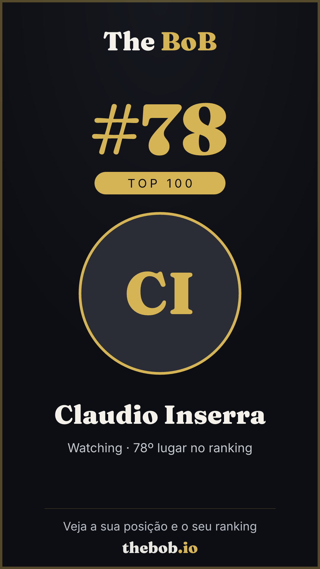 Selo The BoB · Claudio Inserra