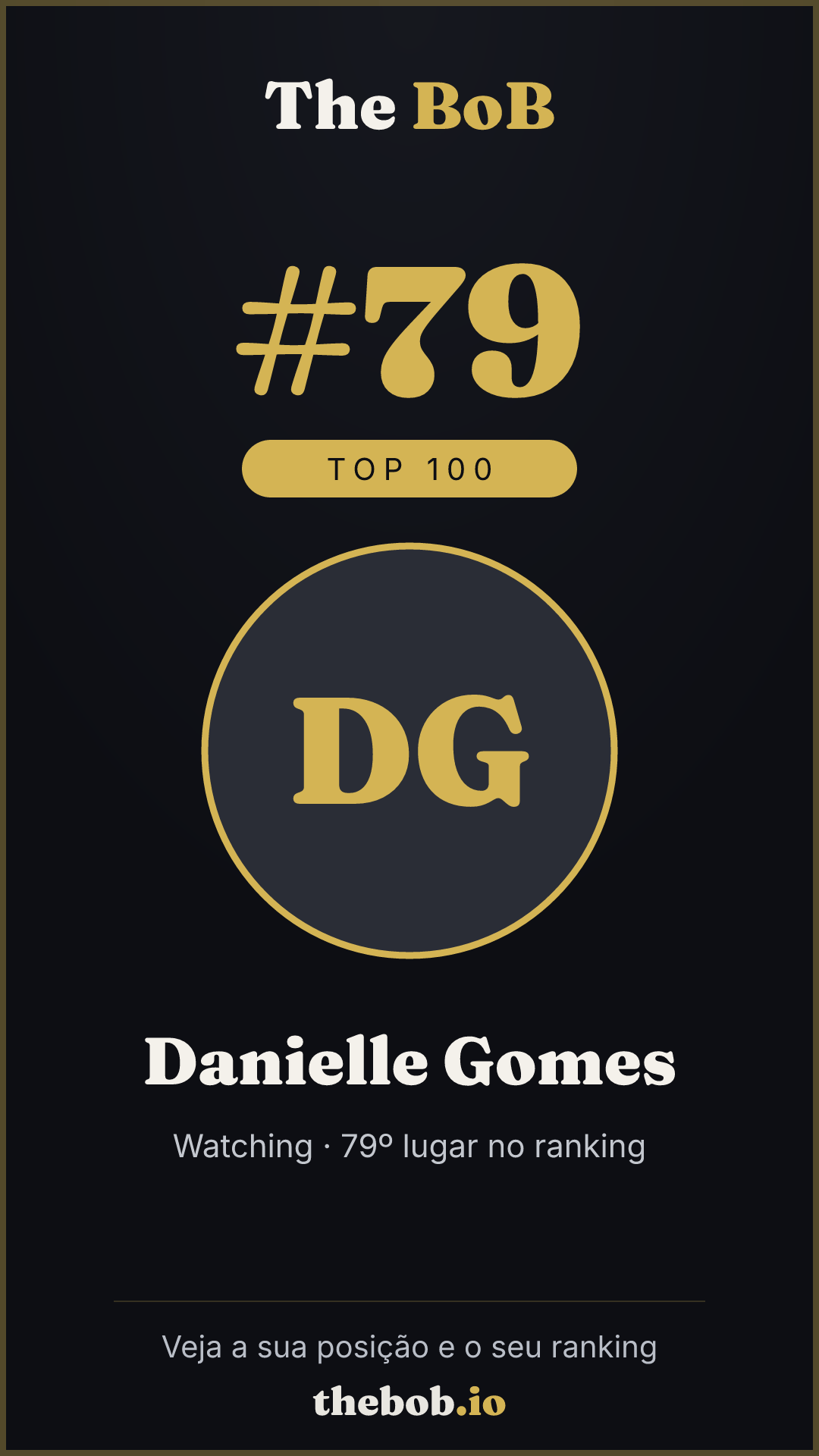 Selo The BoB · Danielle Gomes