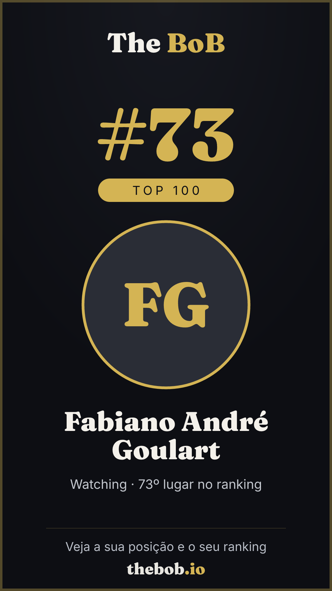 Selo The BoB · Fabiano André Goulart