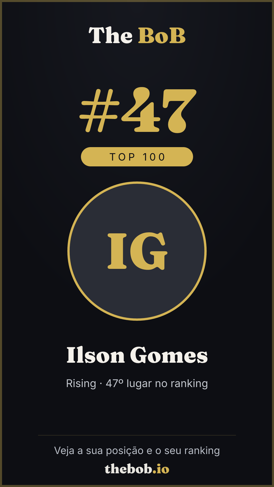 Selo The BoB · Ilson Gomes