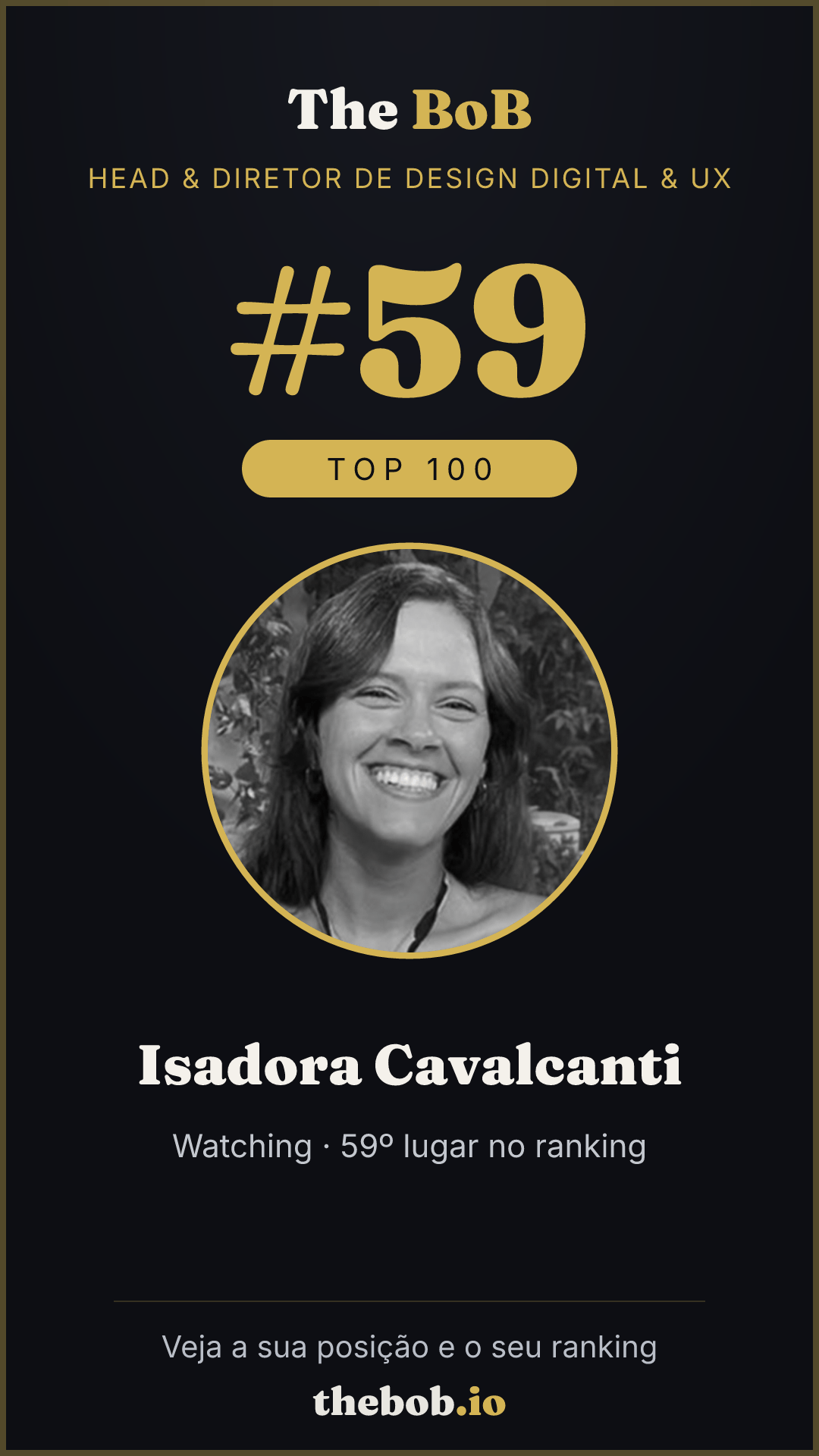 Selo The BoB · Isadora Cavalcanti