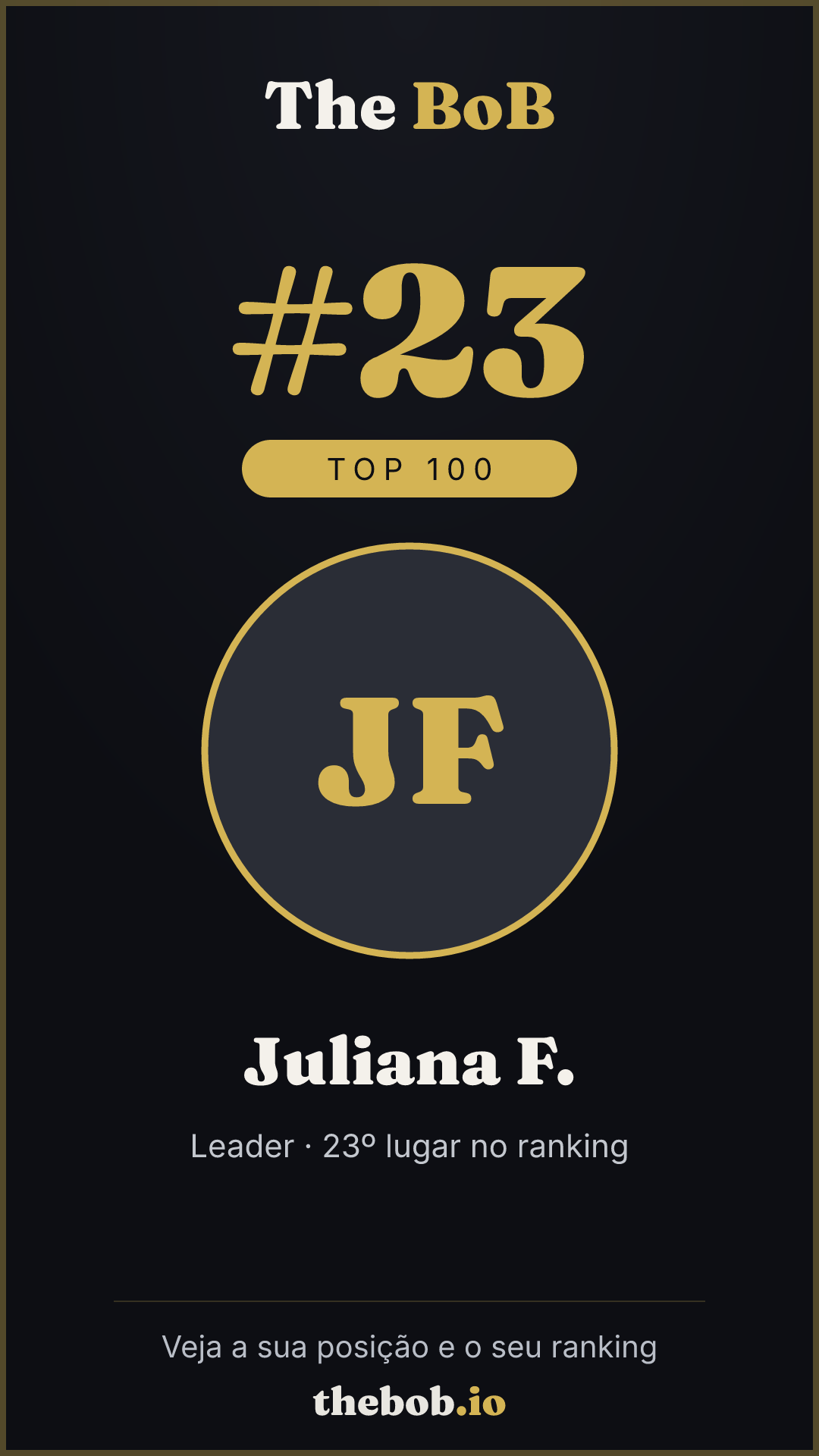 Selo The BoB · Juliana F.