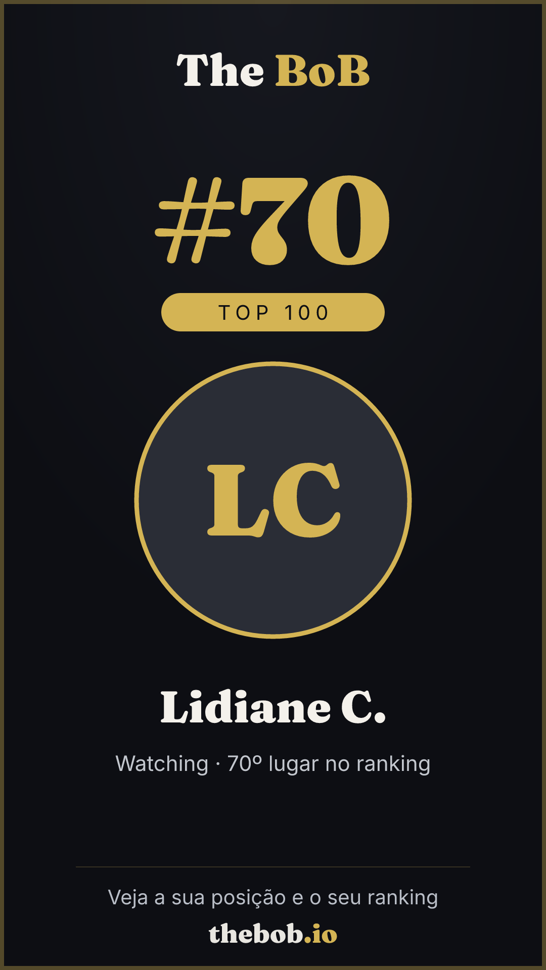 Selo The BoB · Lidiane C.