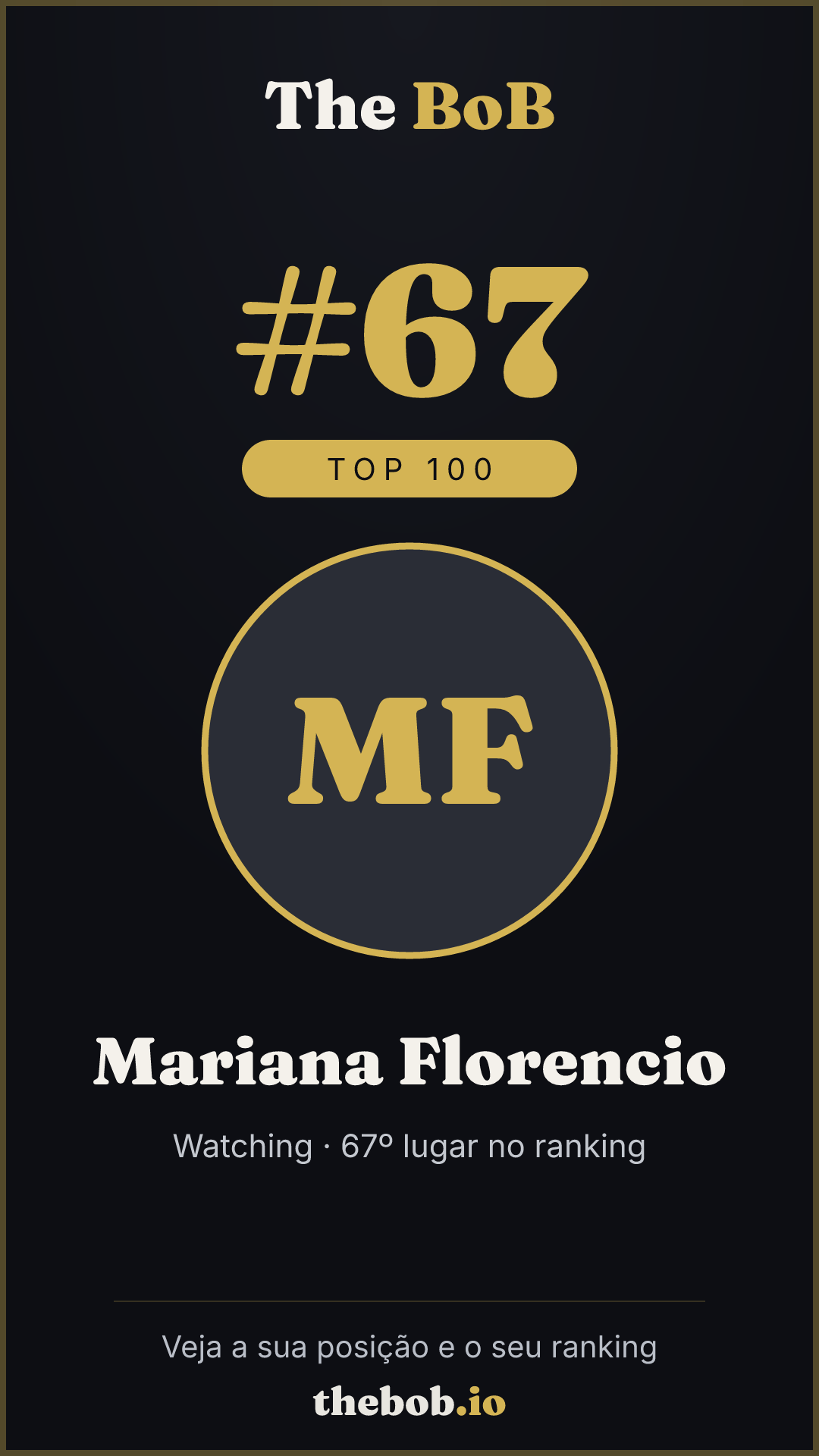 Selo The BoB · Mariana Florencio