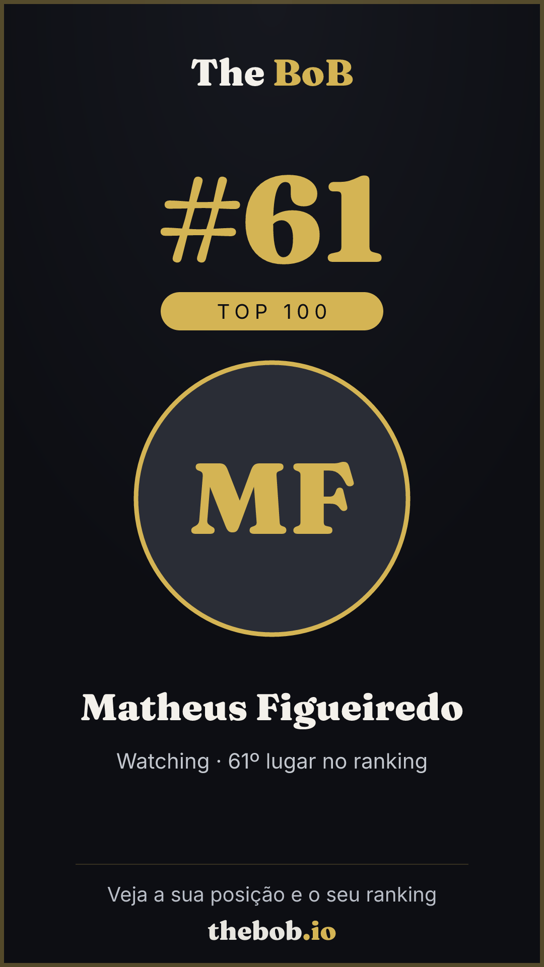 Selo The BoB · Matheus Figueiredo