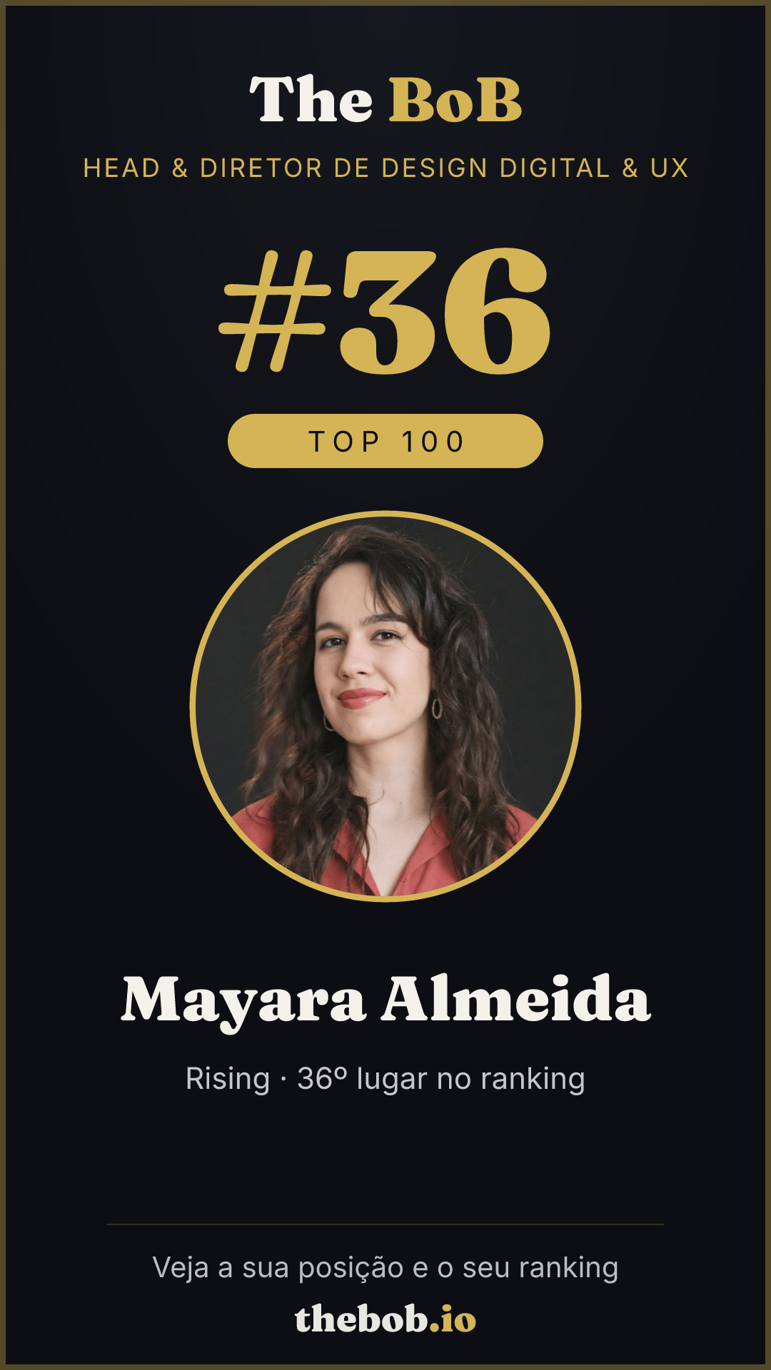 Selo The BoB · Mayara Almeida