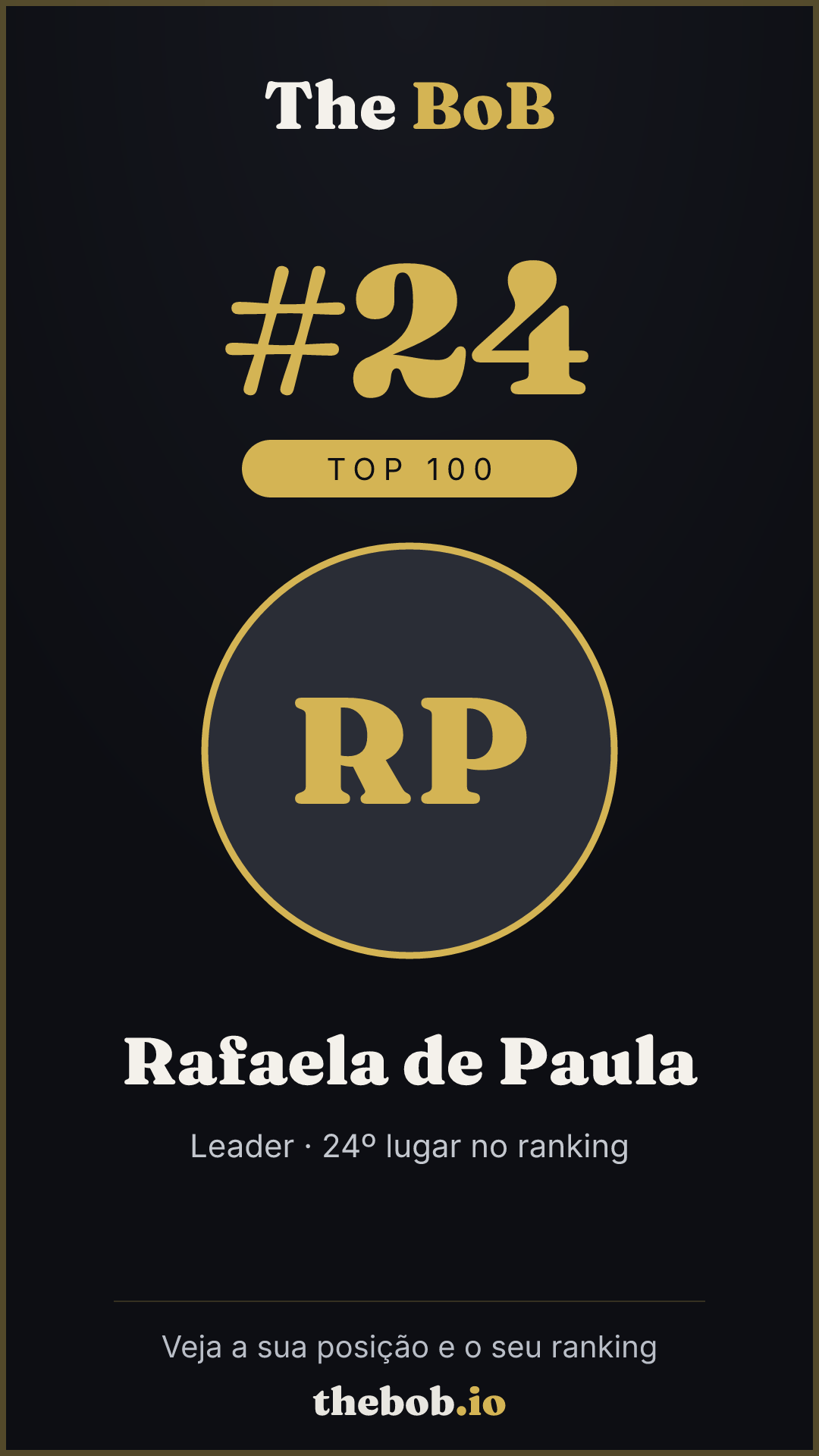 Selo The BoB · Rafaela de Paula