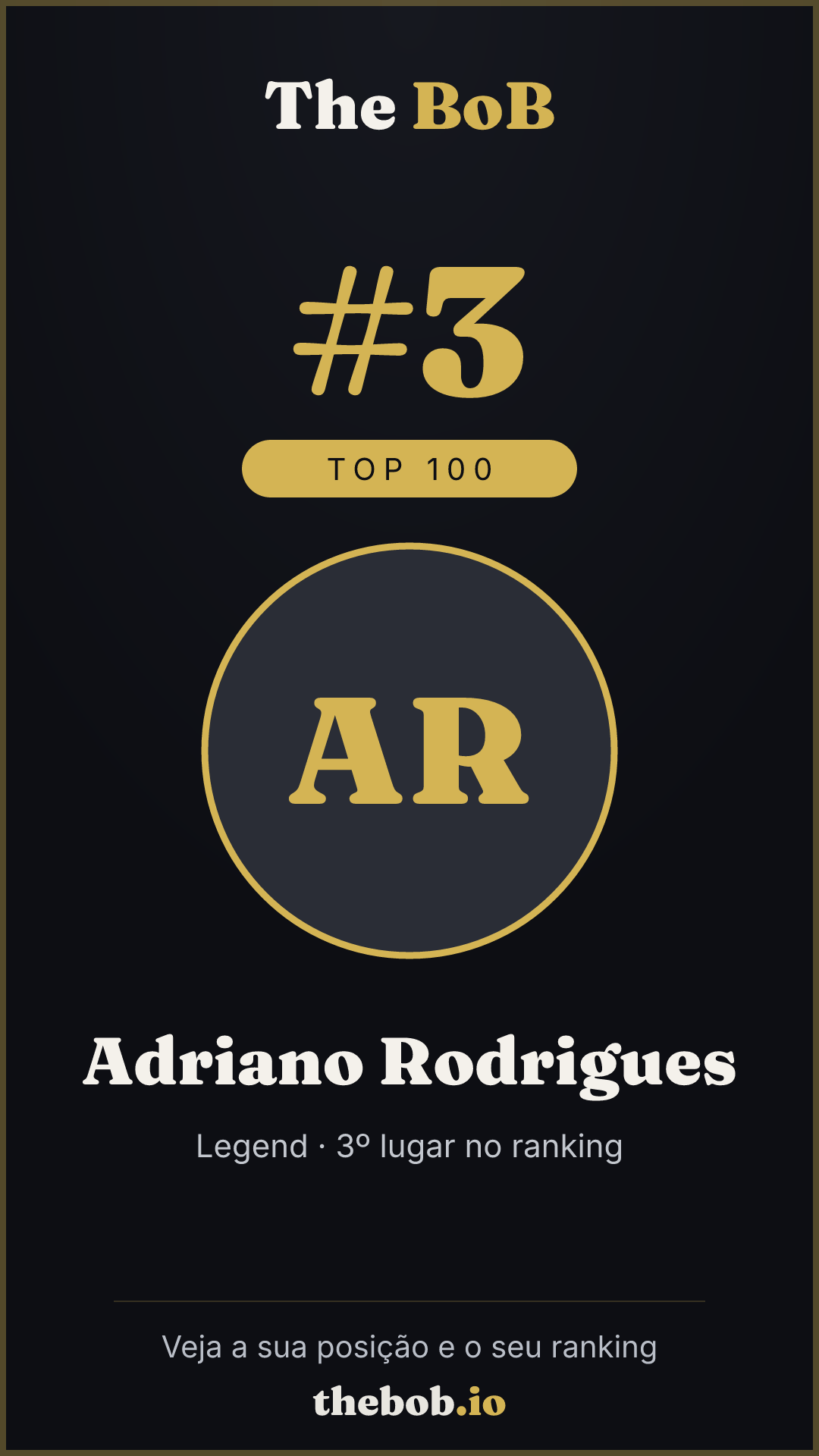 Selo The BoB · Adriano Rodrigues