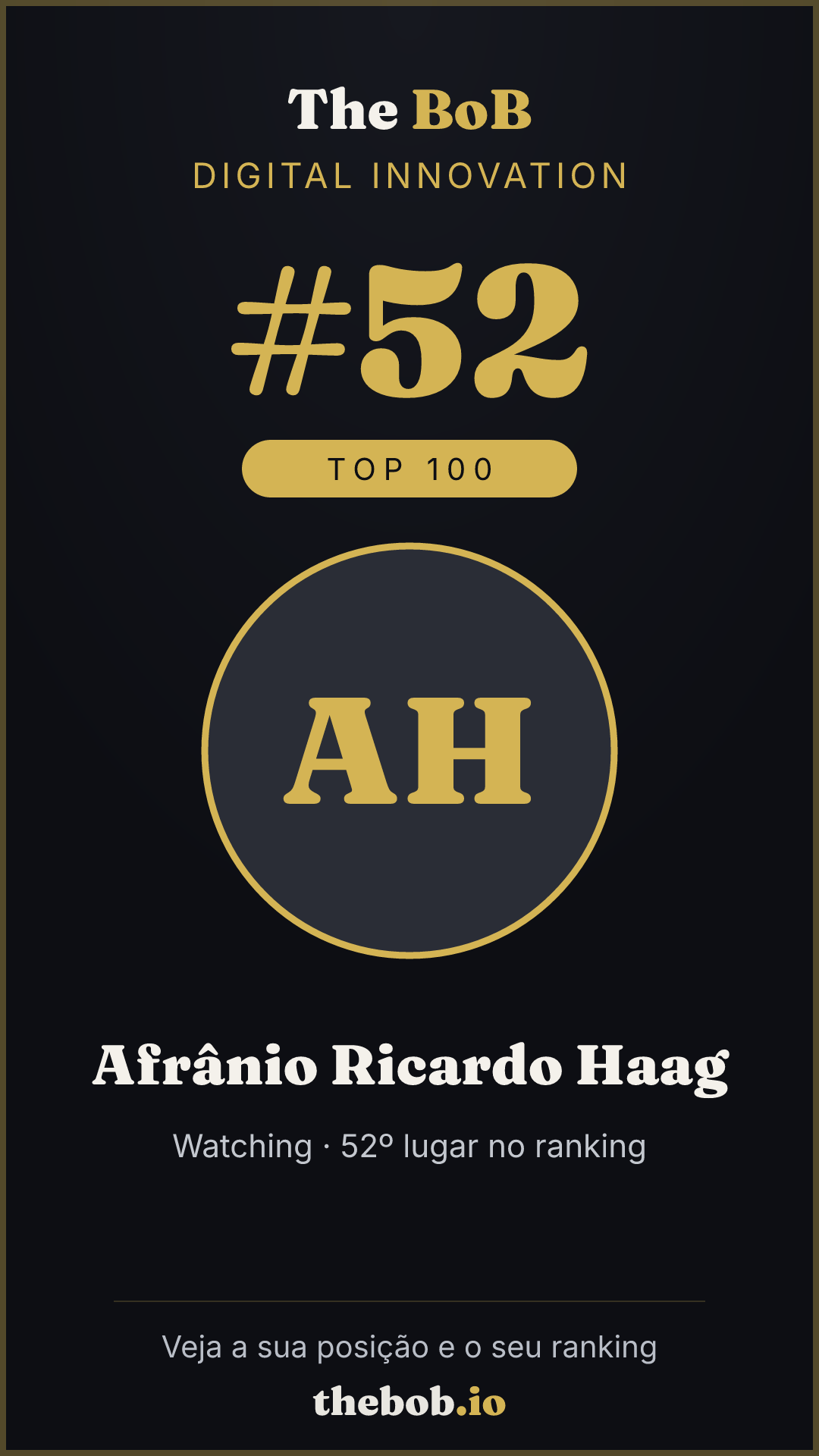 Selo The BoB · Afrânio Ricardo Haag