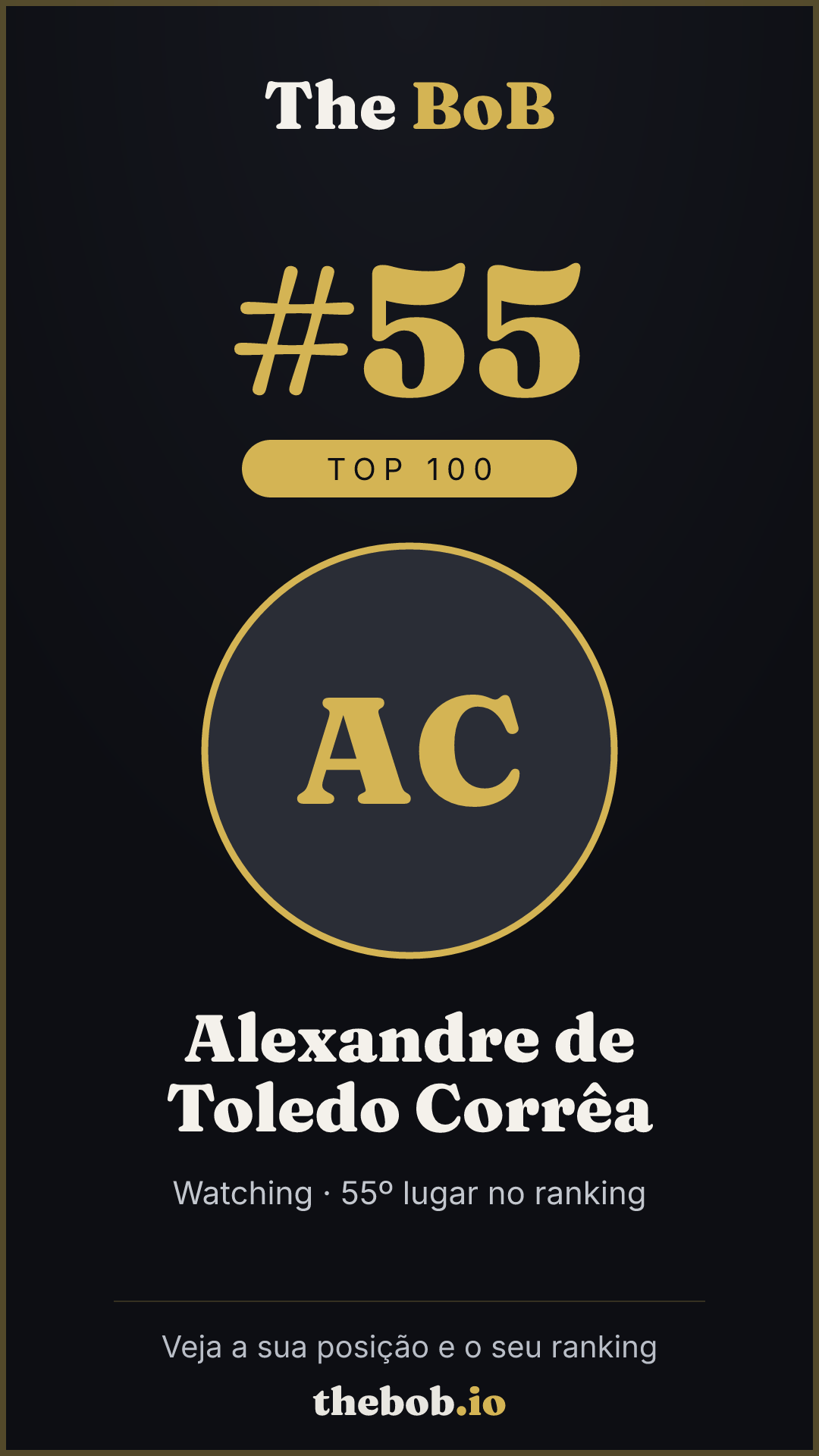 Selo The BoB · Alexandre de Toledo Corrêa