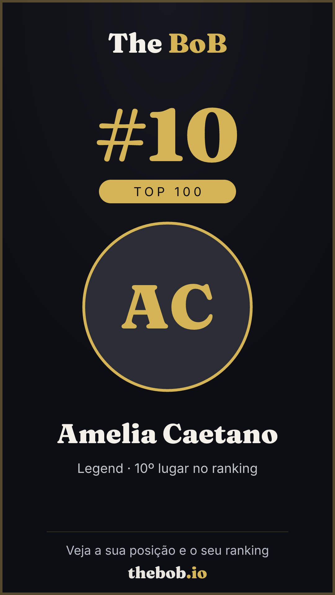 Selo The BoB · Amelia Caetano