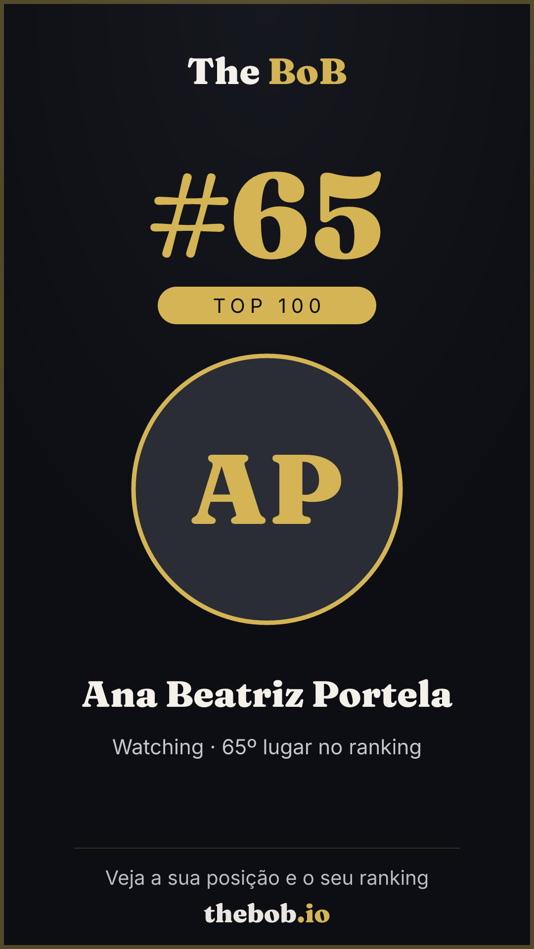 Selo The BoB · Ana Beatriz Portela