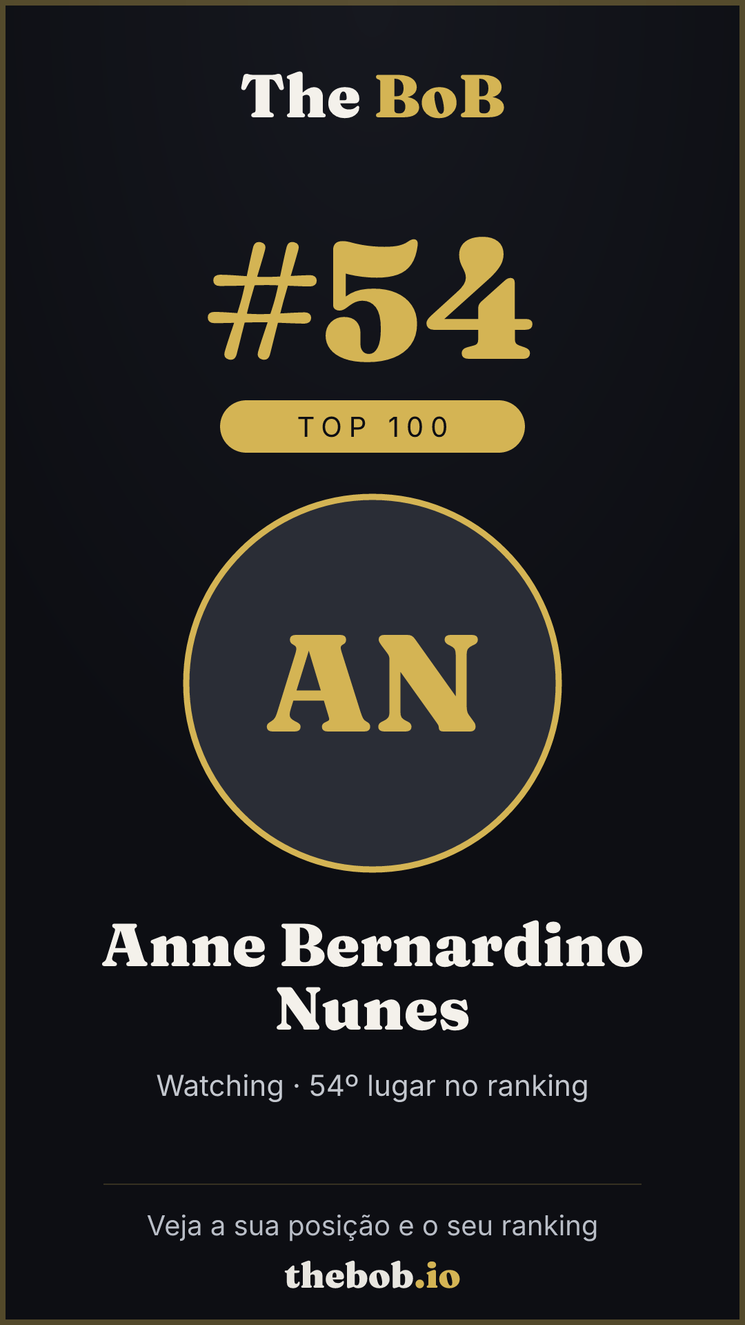 Selo The BoB · Anne Bernardino Nunes