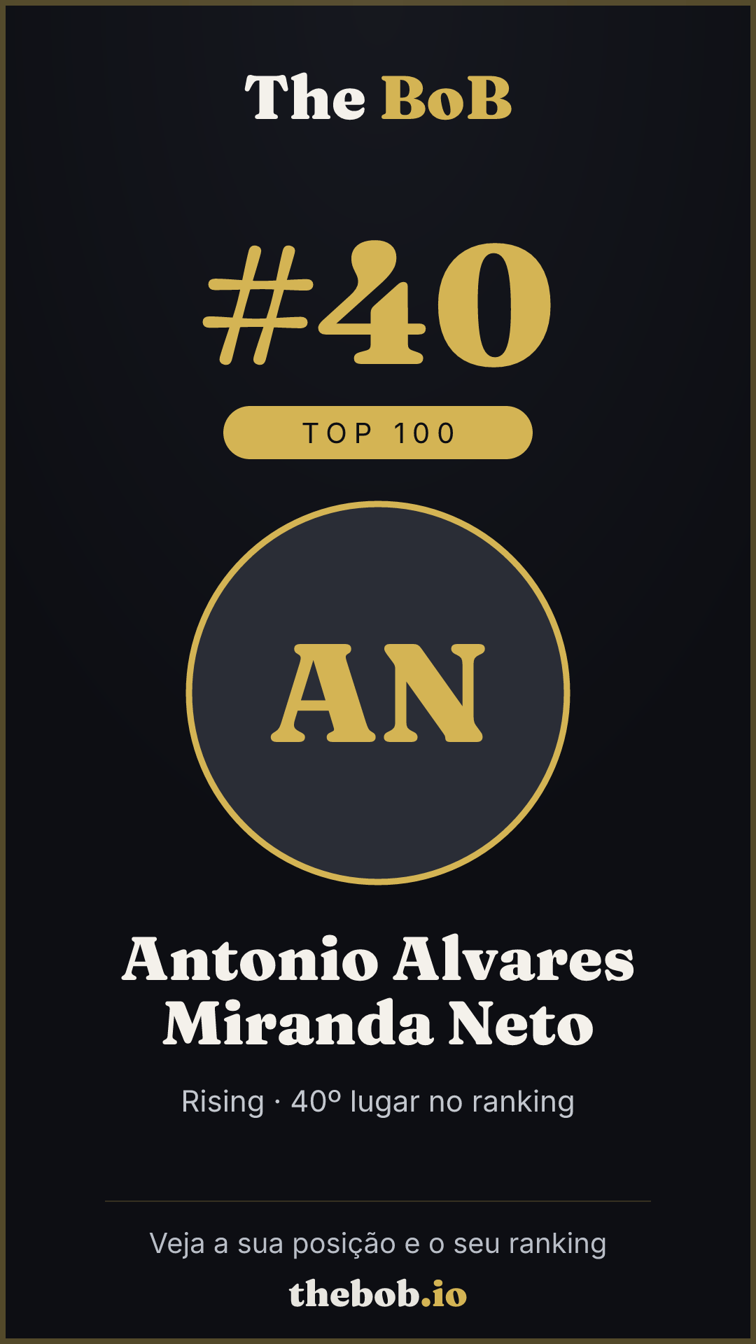 Selo The BoB · Antonio Alvares Miranda Neto