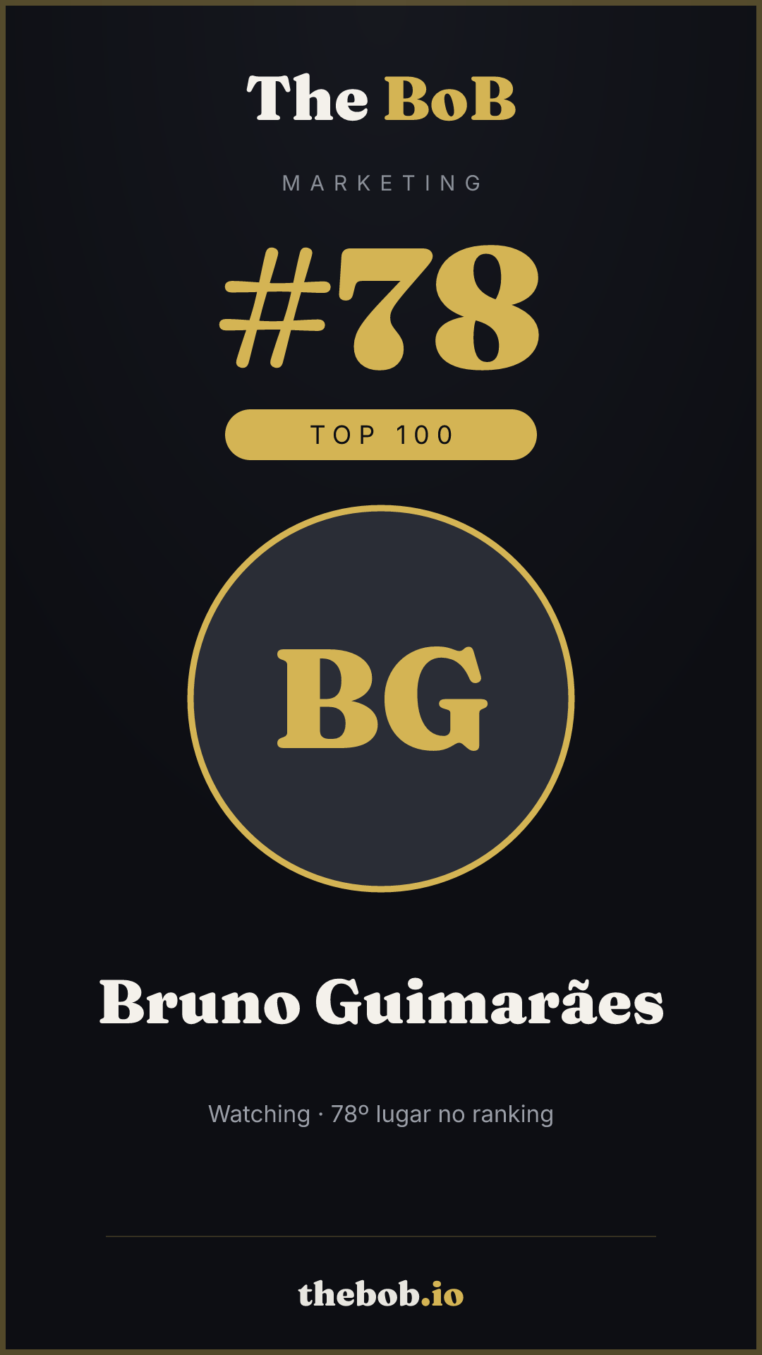 Selo The BoB · Bruno Guimarães