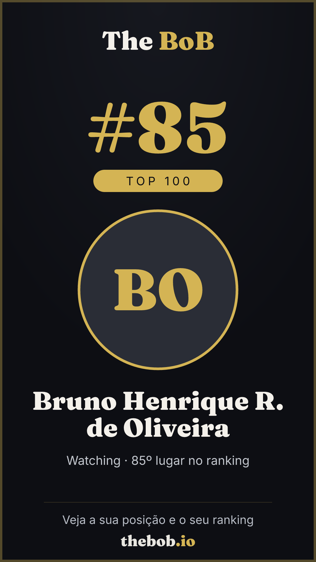 Selo The BoB · Bruno Henrique R. de Oliveira