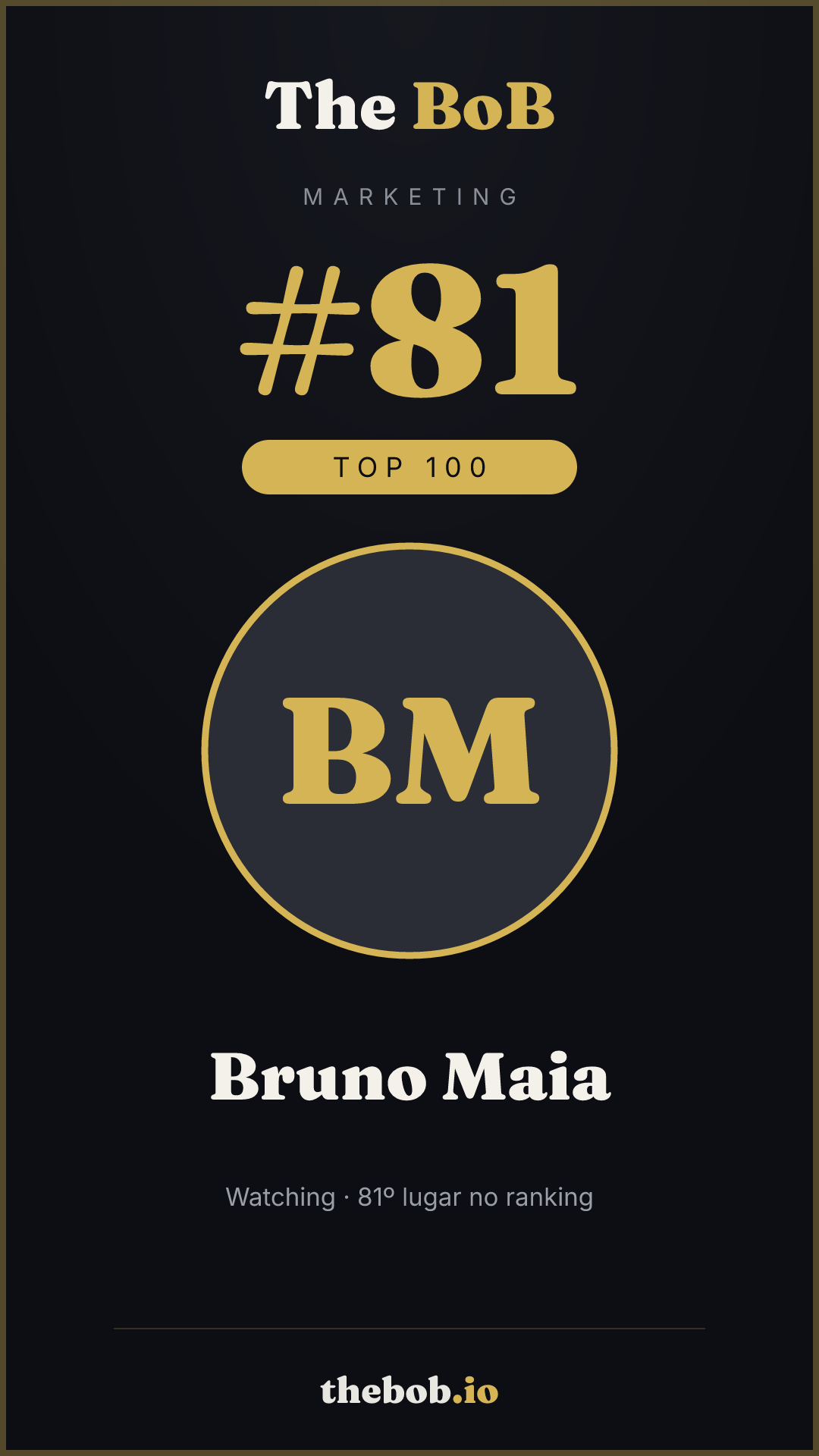 Selo The BoB · Bruno Maia
