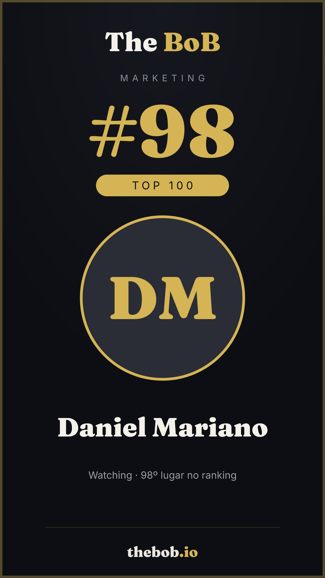 Selo The BoB · Daniel Mariano