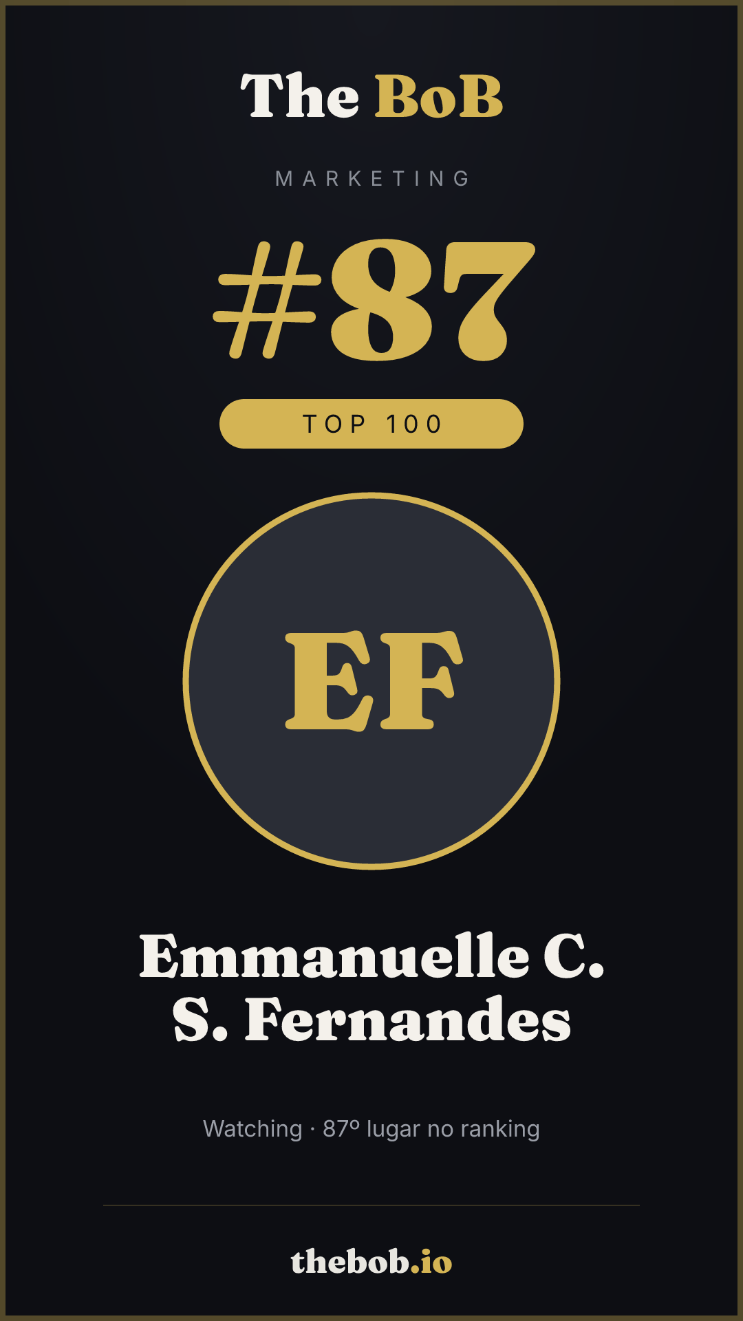 Selo The BoB · Emmanuelle C. S. Fernandes
