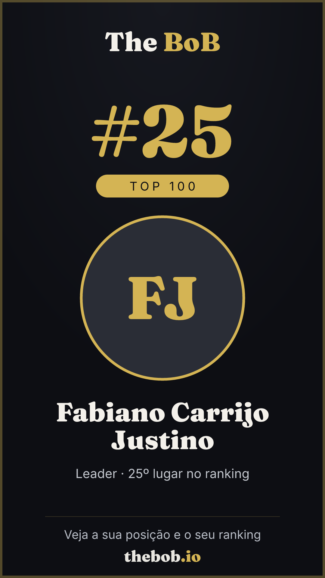 Selo The BoB · Fabiano Carrijo Justino