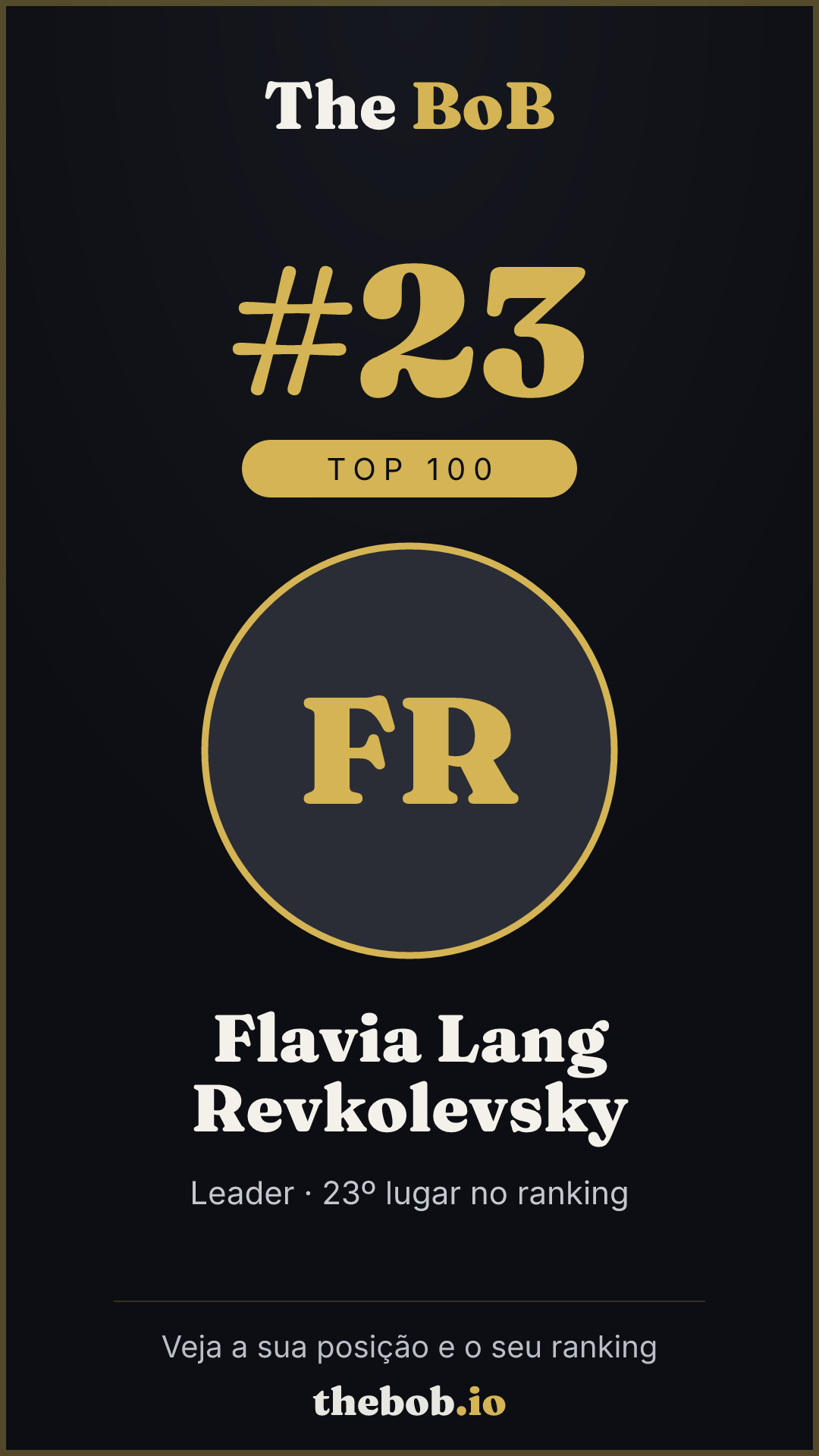 Selo The BoB · Flavia Lang Revkolevsky