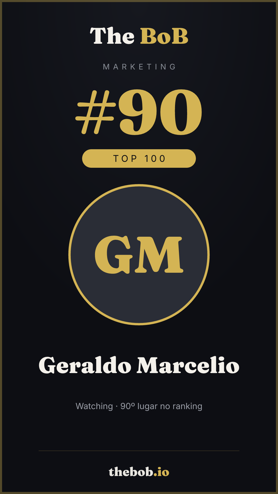 Selo The BoB · Geraldo Marcelio