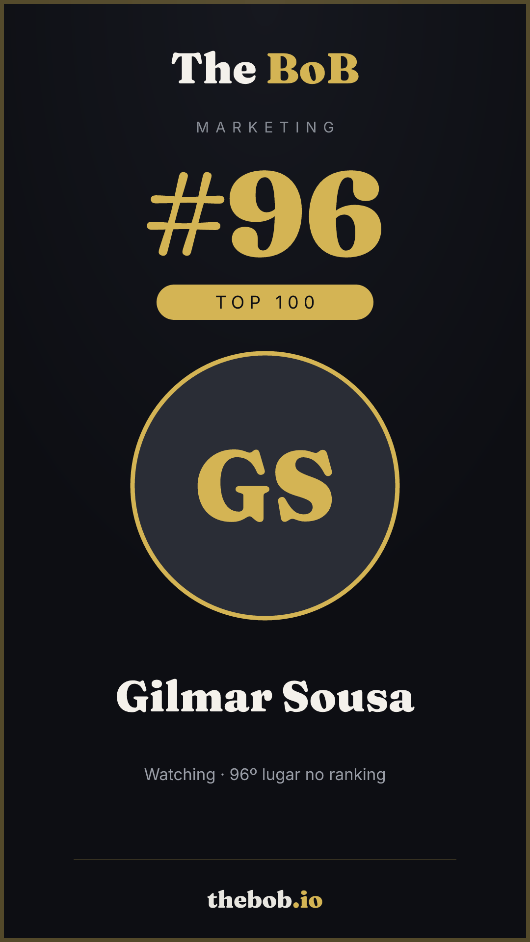 Selo The BoB · Gilmar Sousa