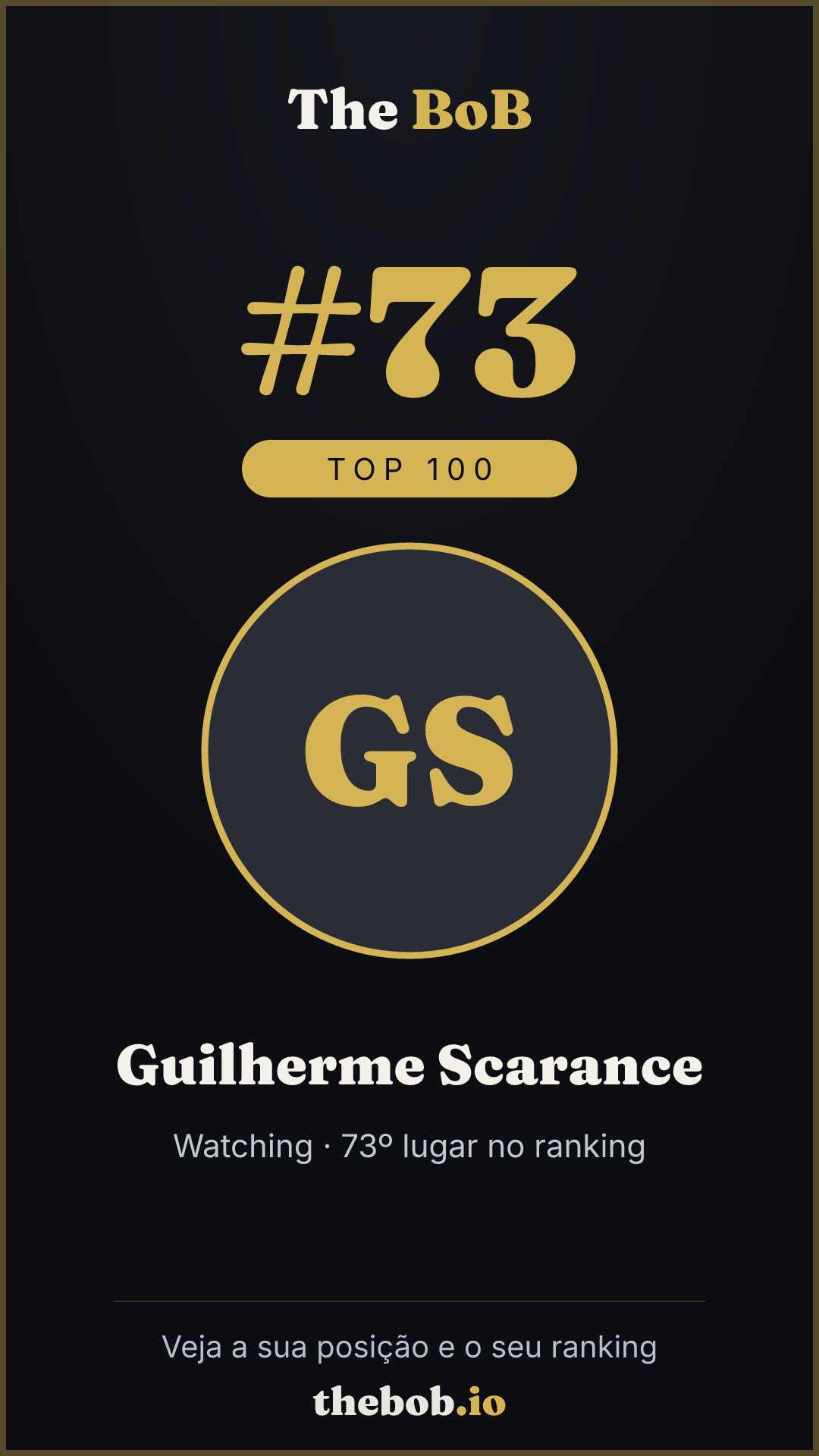 Selo The BoB · Guilherme Scarance