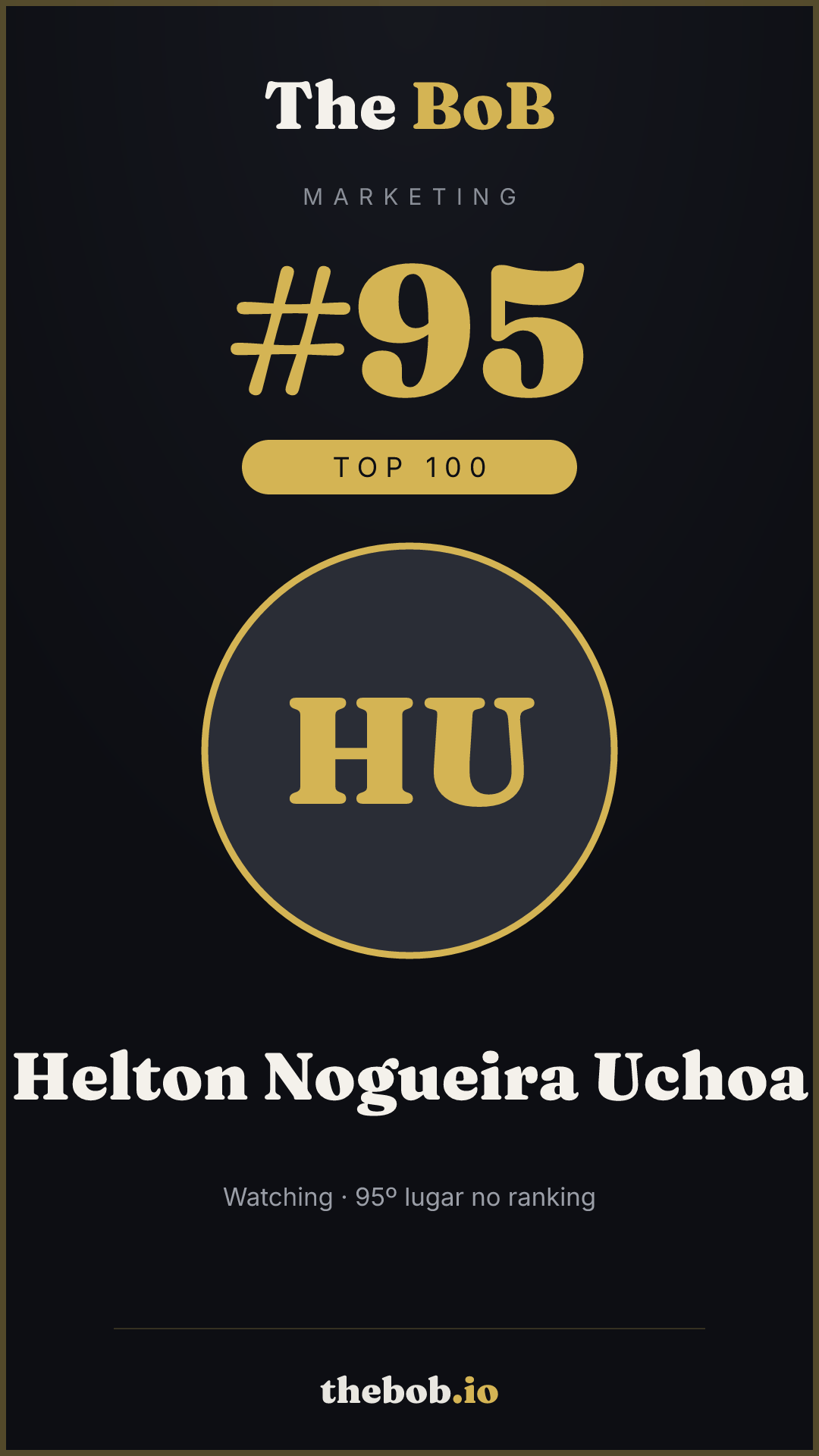 Selo The BoB · Helton Nogueira Uchoa