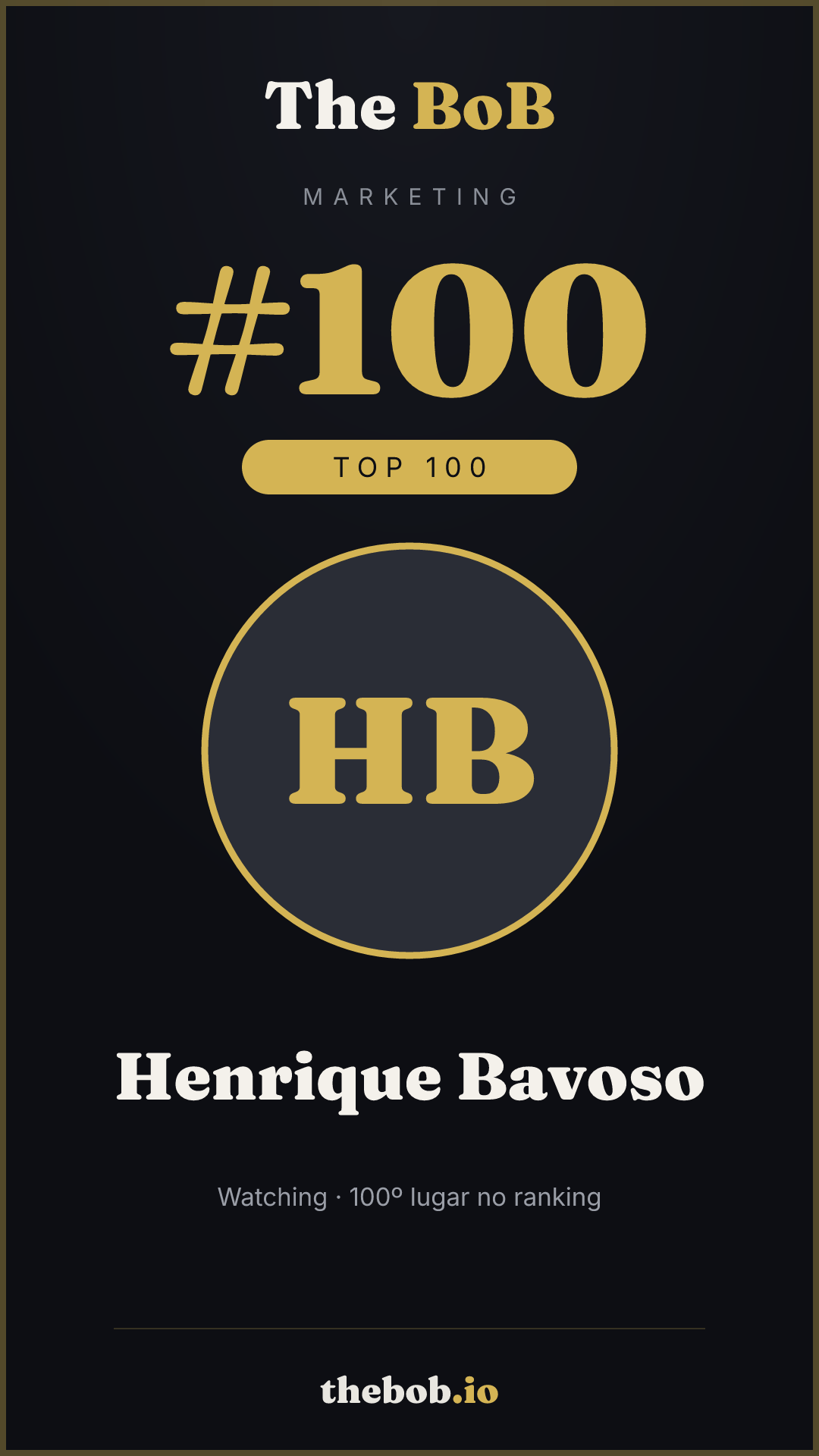Selo The BoB · Henrique Bavoso