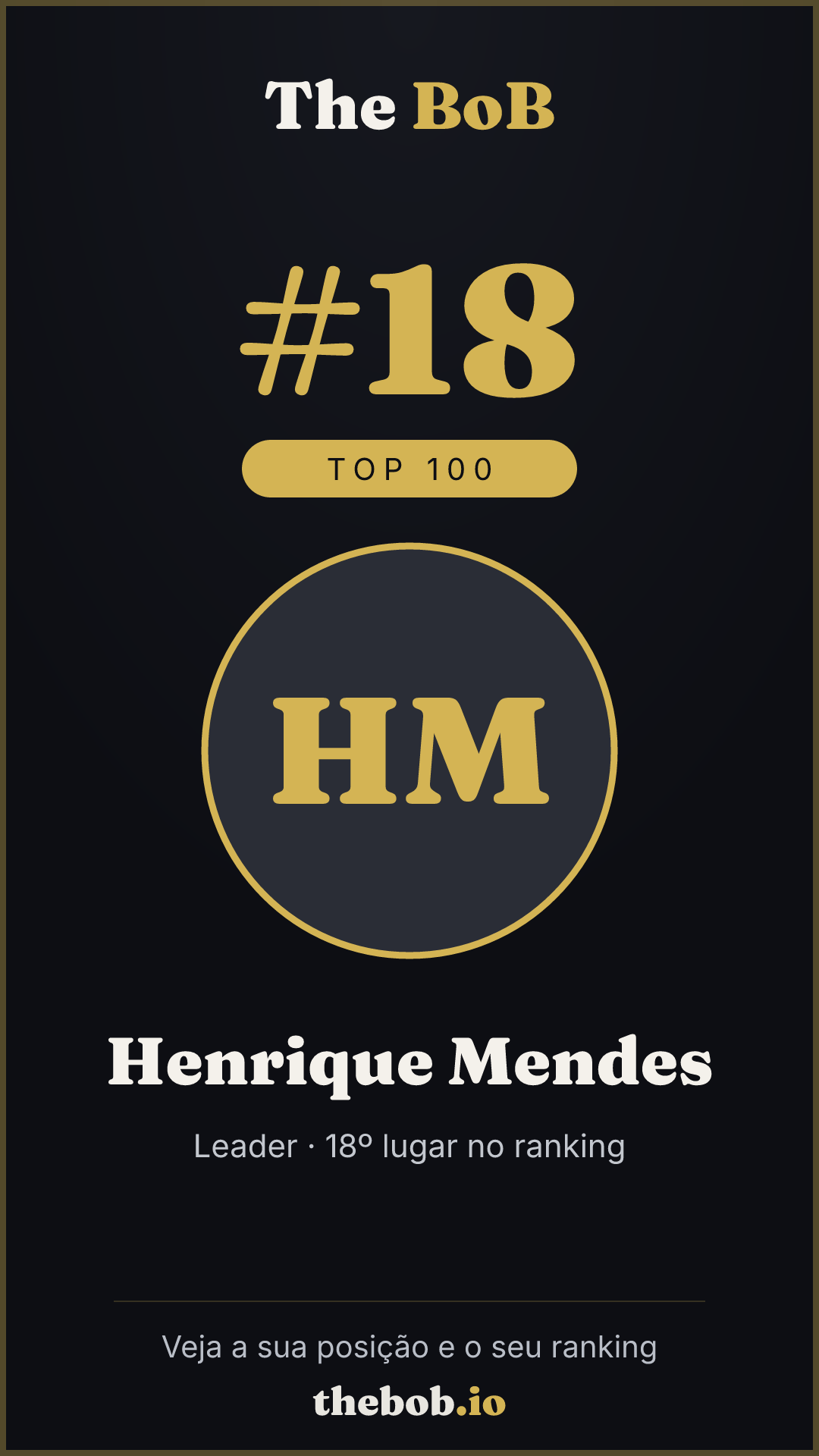 Selo The BoB · Henrique Mendes