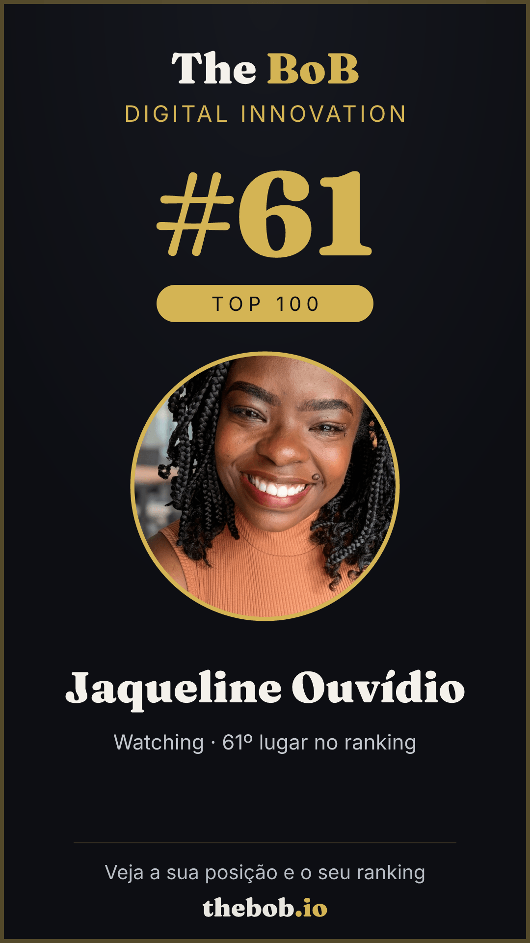 Selo The BoB · Jaqueline Ouvídio