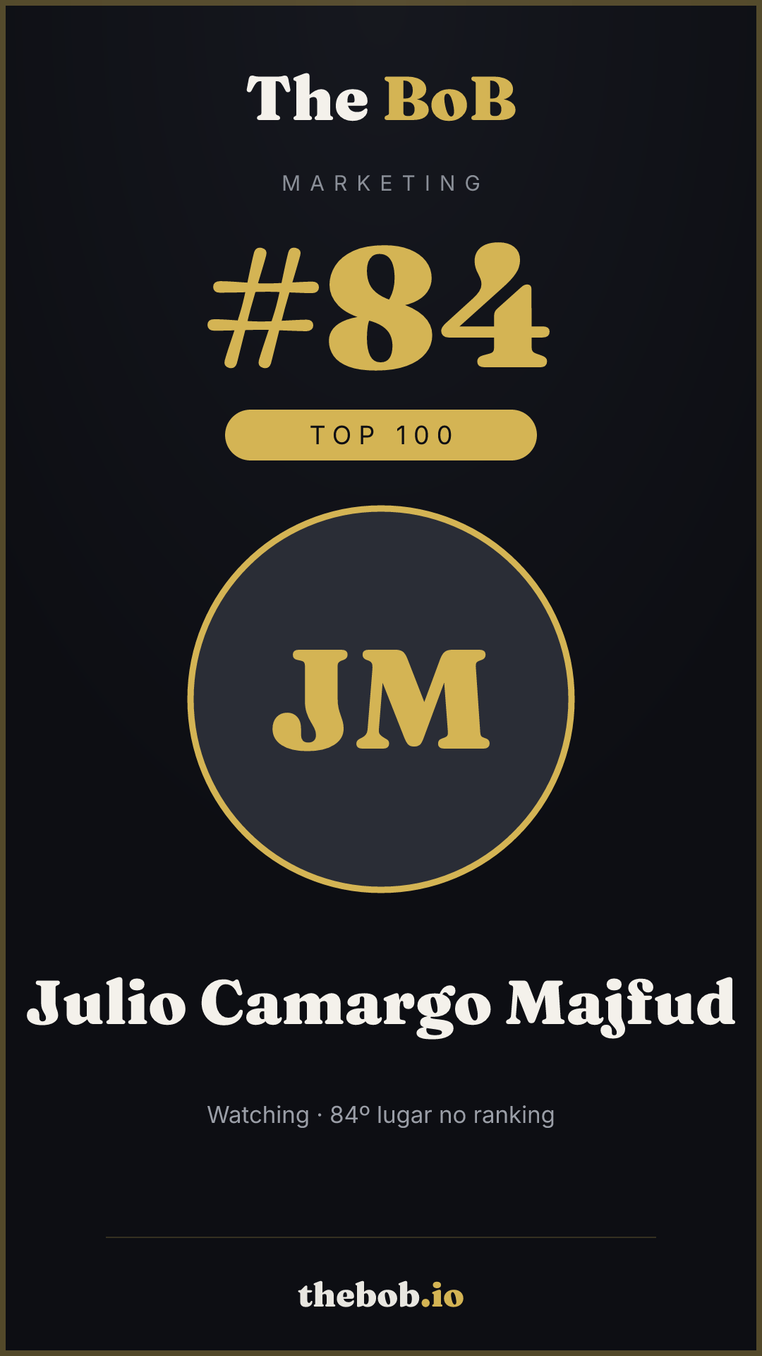 Selo The BoB · Julio Camargo Majfud