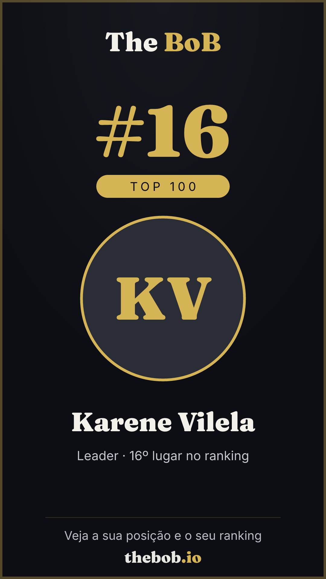 Selo The BoB · Karene Vilela