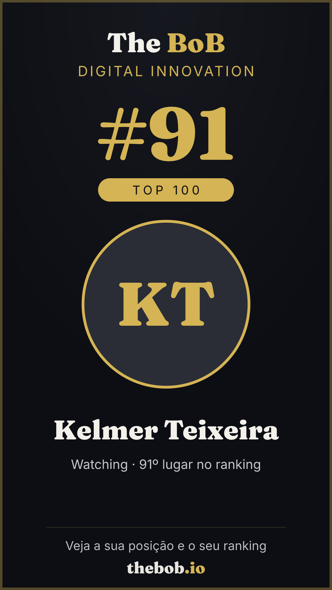 Selo The BoB · Kelmer Teixeira