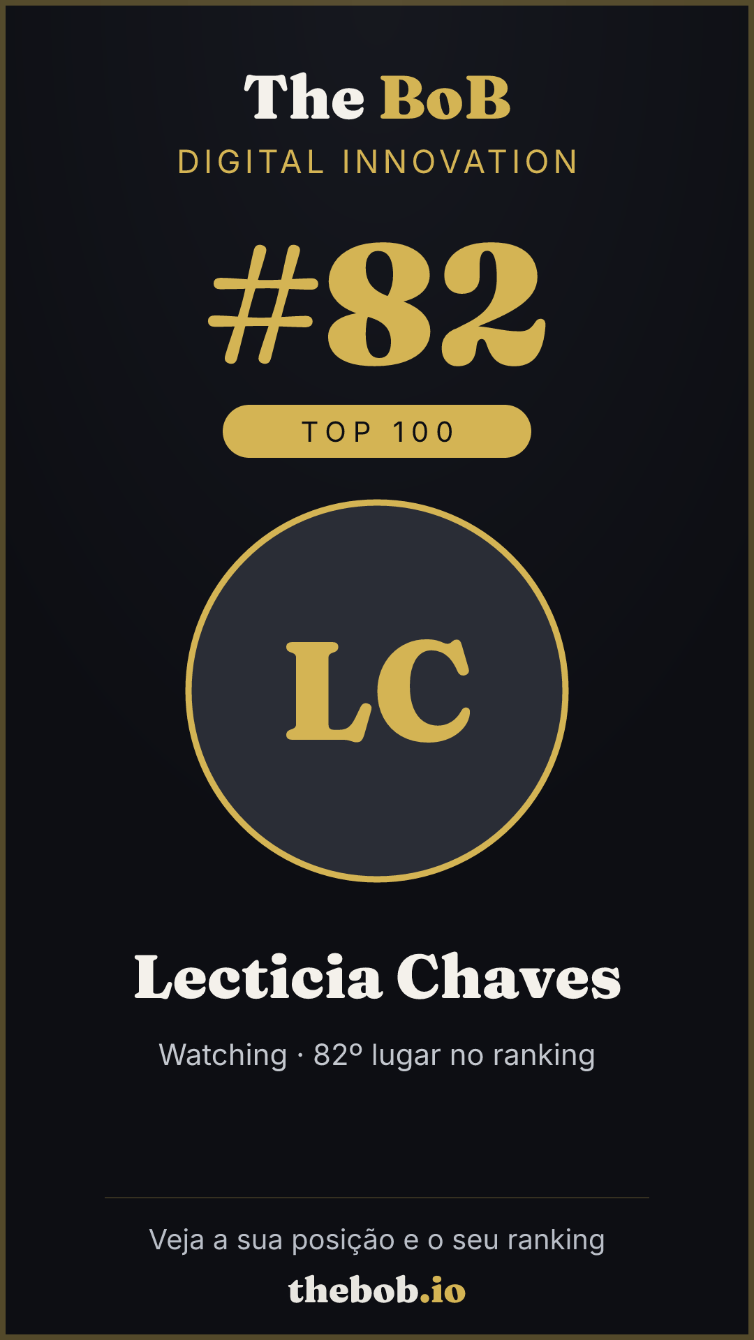 Selo The BoB · Lecticia Chaves