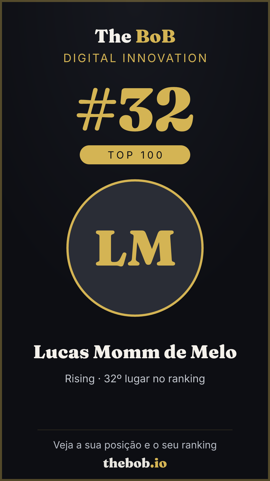 Selo The BoB · Lucas Momm de Melo