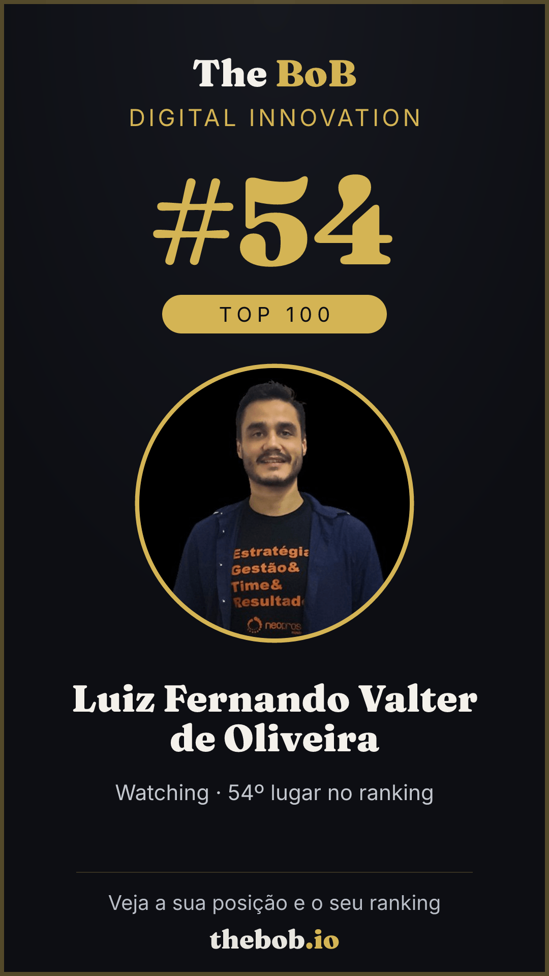 Selo The BoB · Luiz Fernando Valter de Oliveira