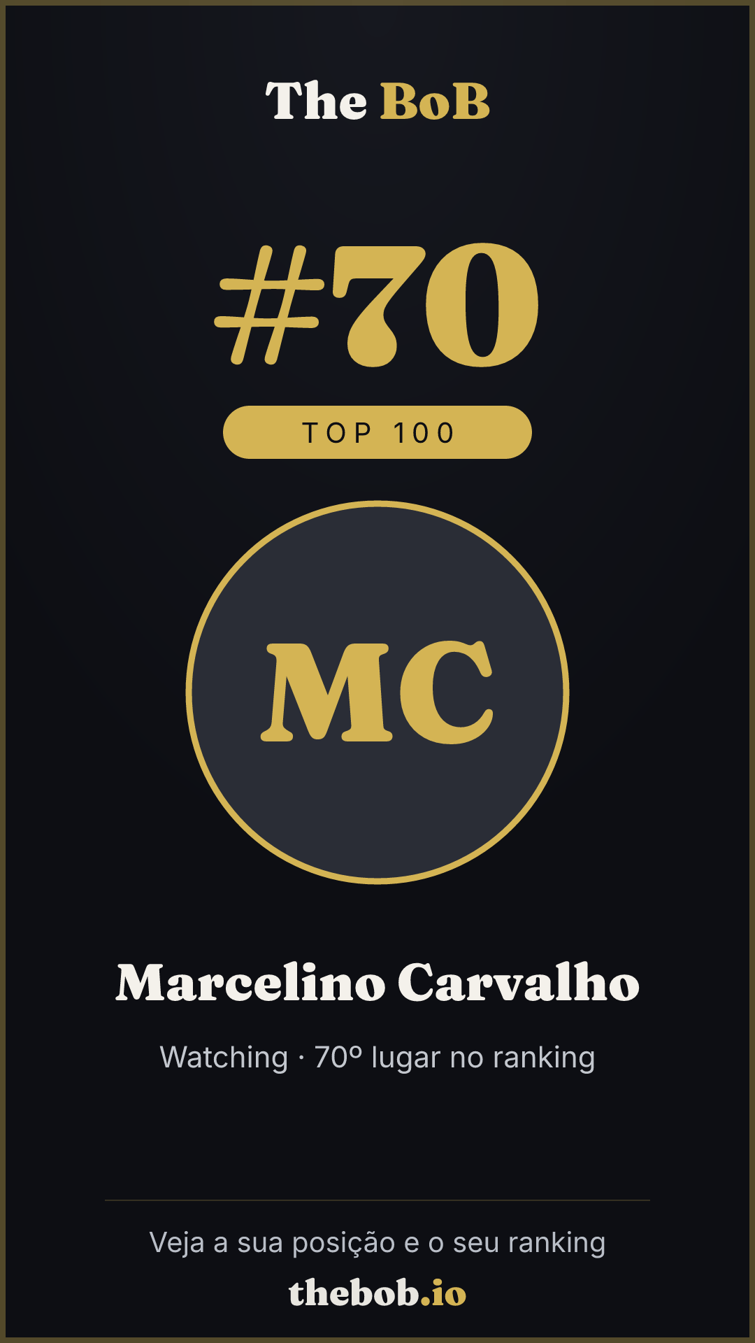Selo The BoB · Marcelino Carvalho