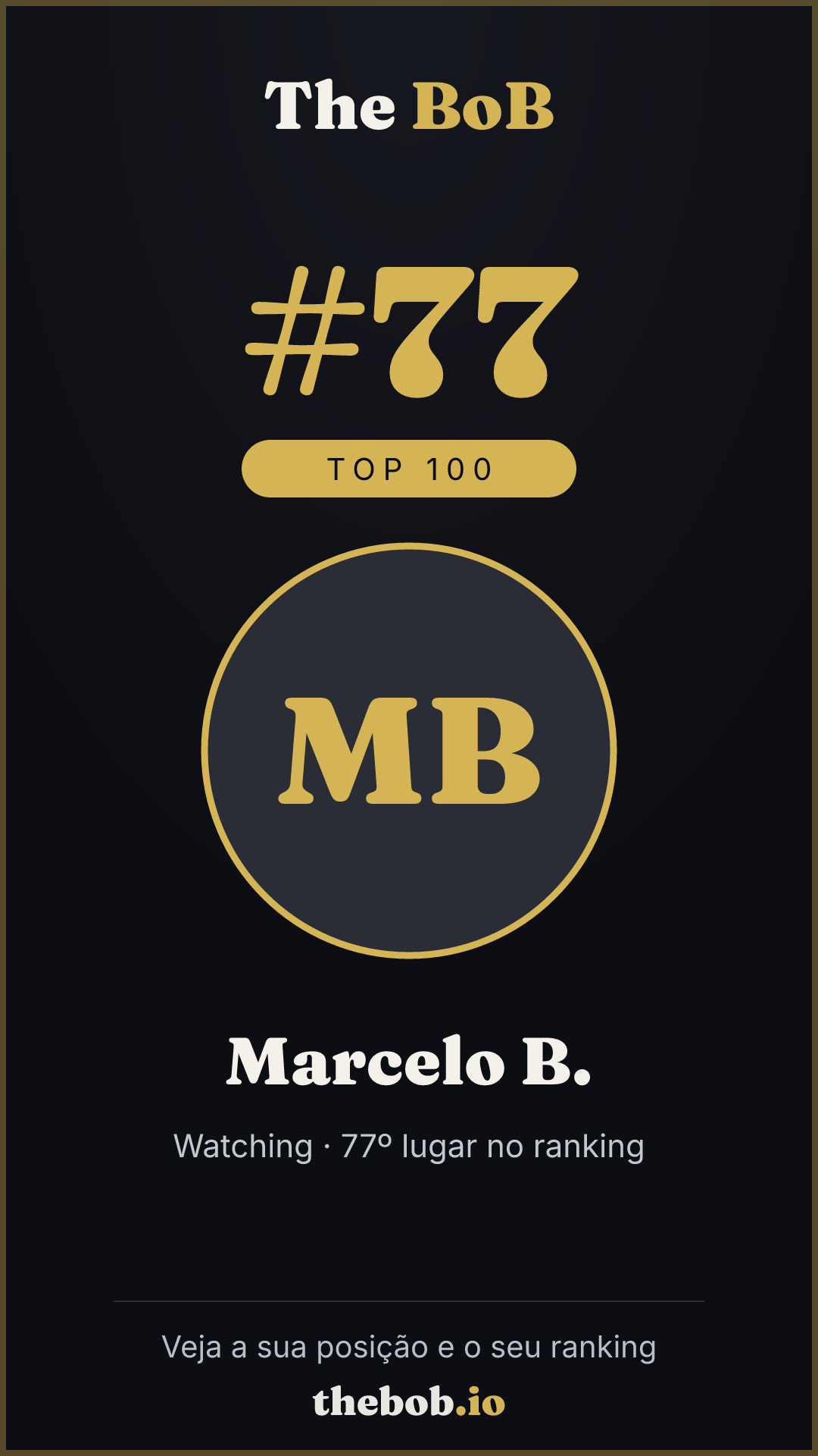 Selo The BoB · Marcelo B.