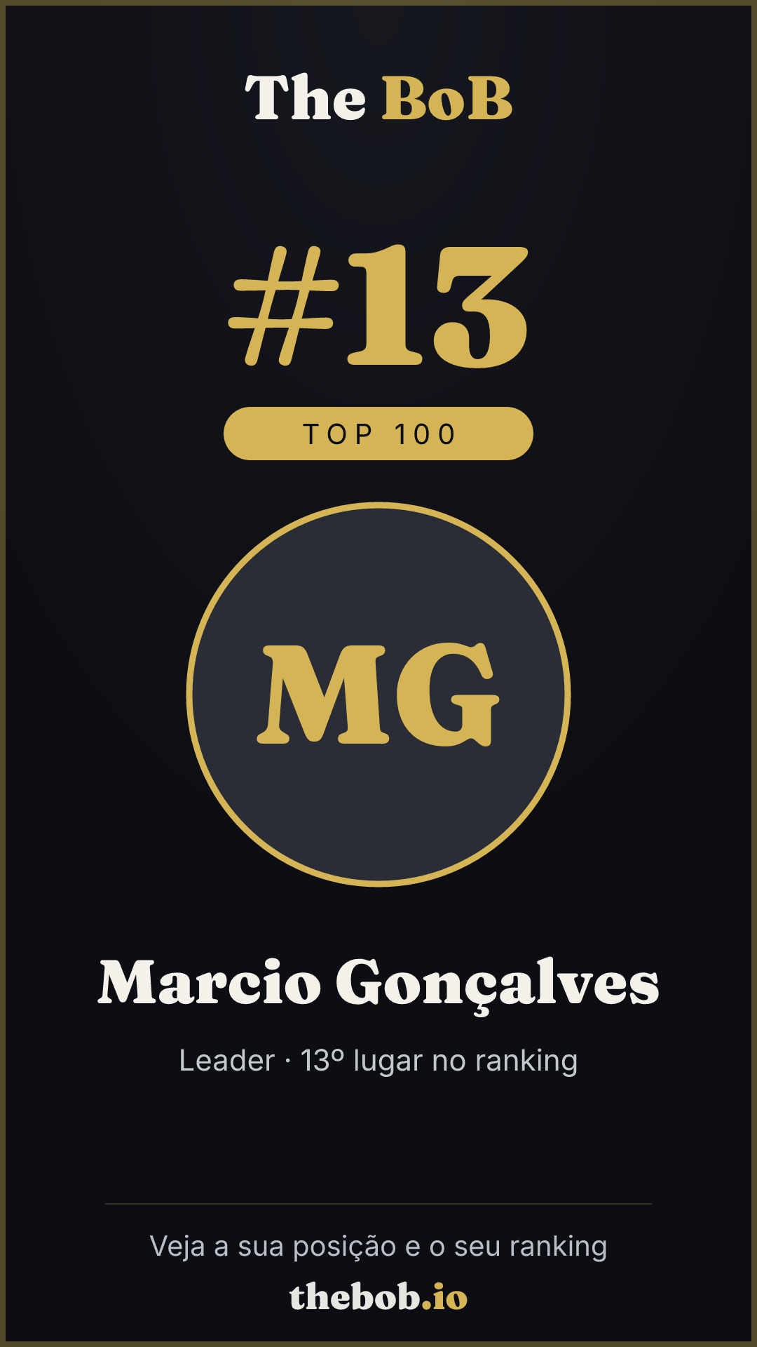 Selo The BoB · Marcio Gonçalves