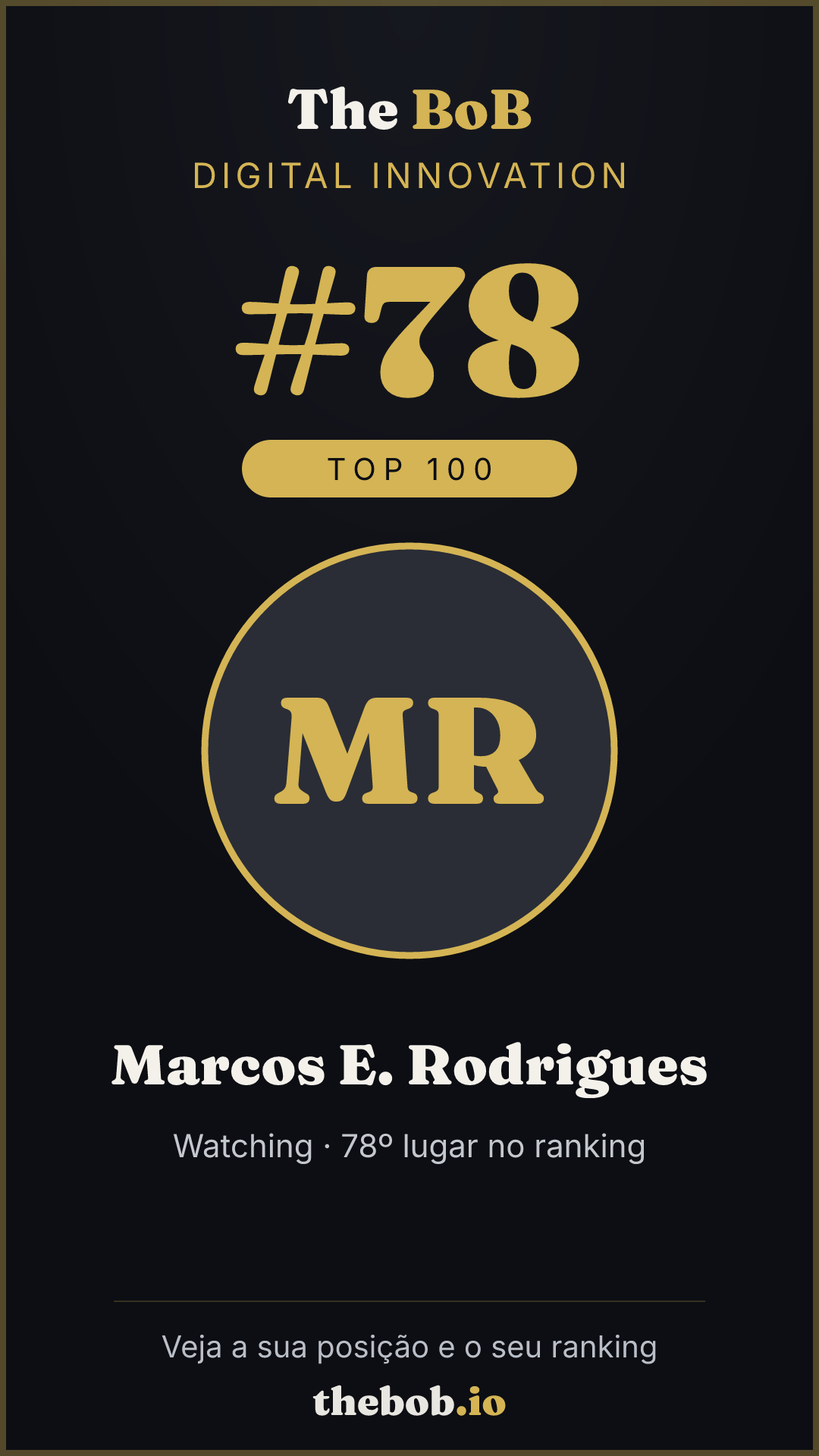 Selo The BoB · Marcos E. Rodrigues