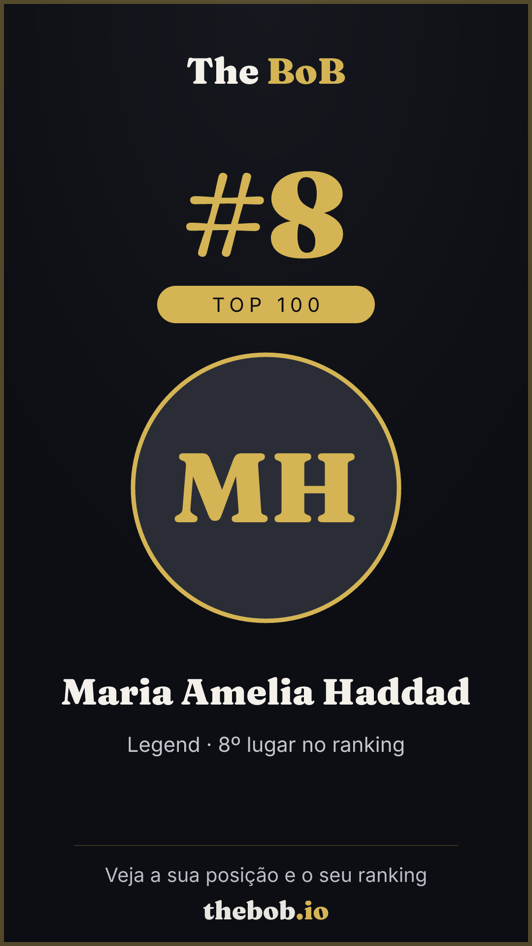 Selo The BoB · Maria Amelia Haddad