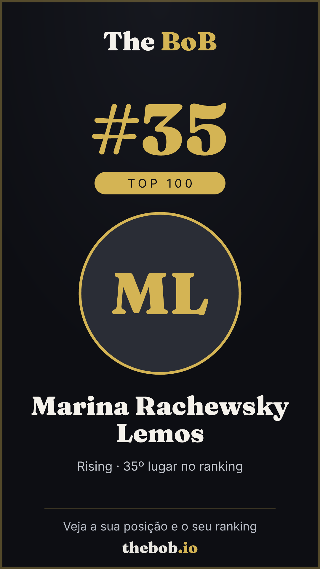 Selo The BoB · Marina Rachewsky Lemos