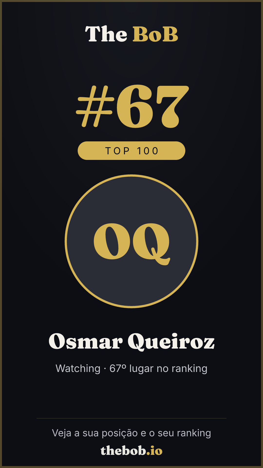 Selo The BoB · Osmar Queiroz